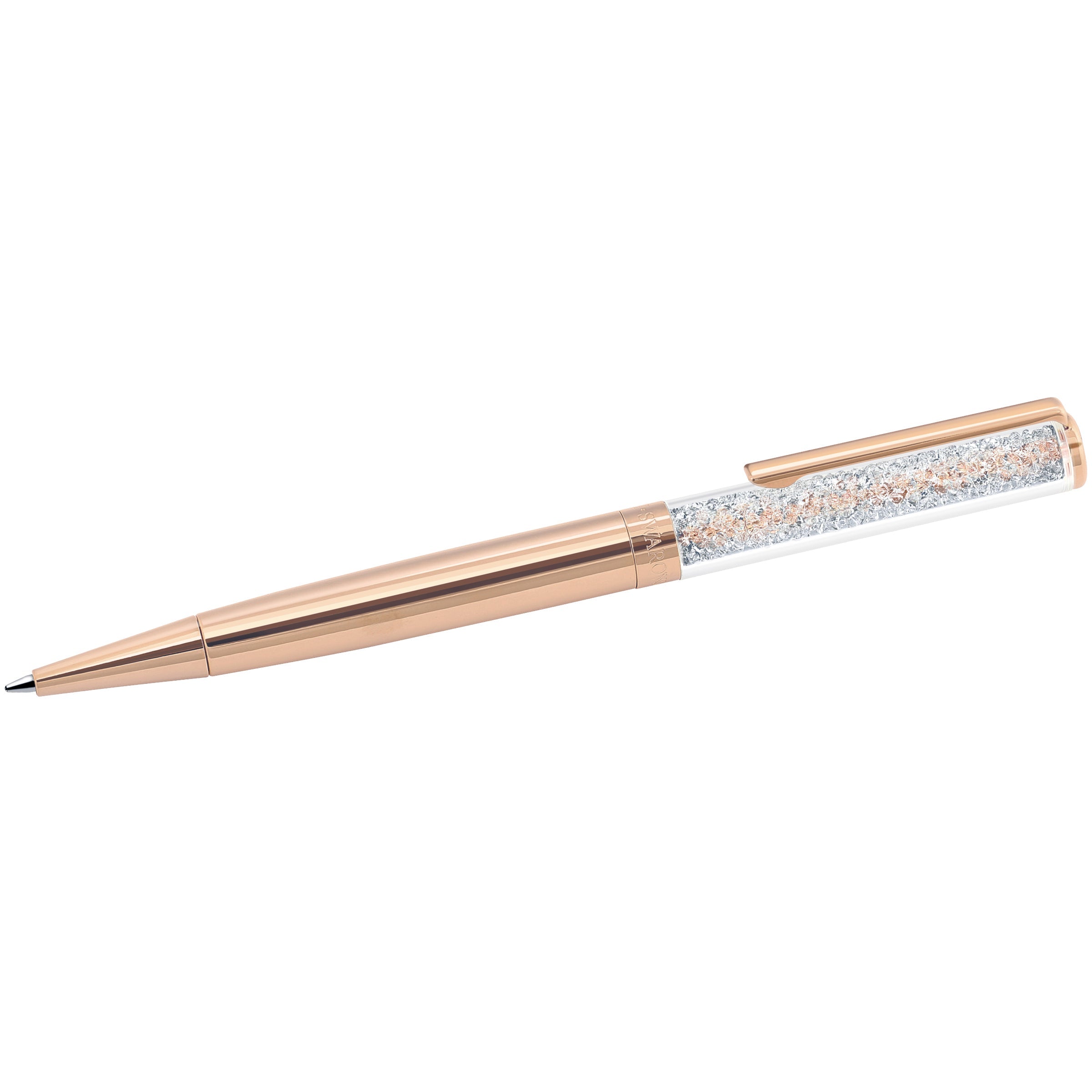 Crystalline Pen Kalem, Beyaz, Pembe Altın Rengi Kaplama