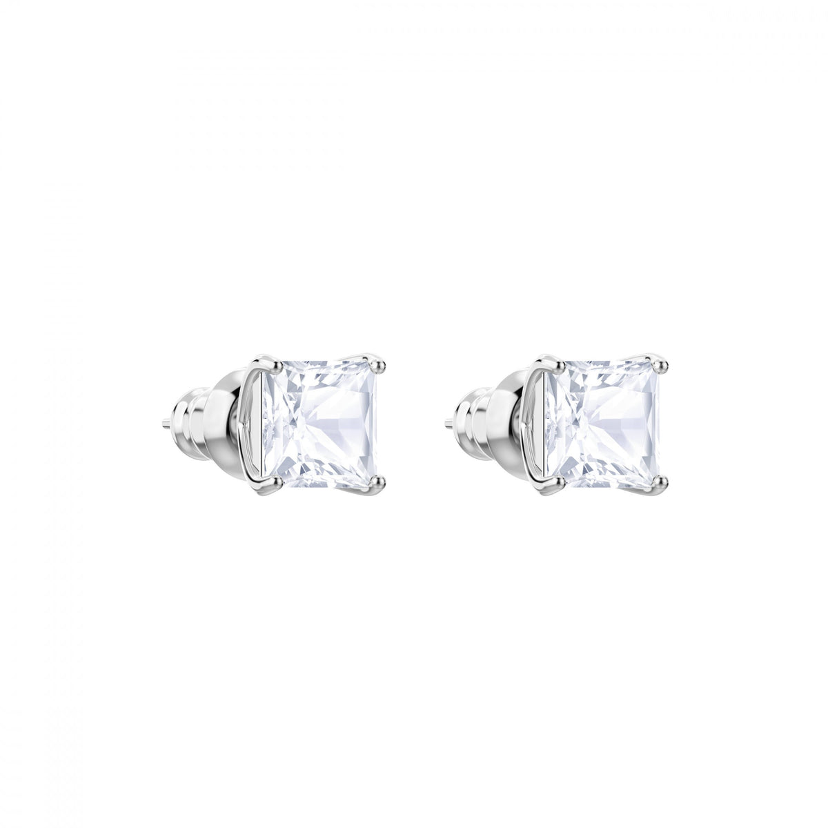 Angelic Stud Küpe, Square Cut, Beyaz, Rodyum Kaplama