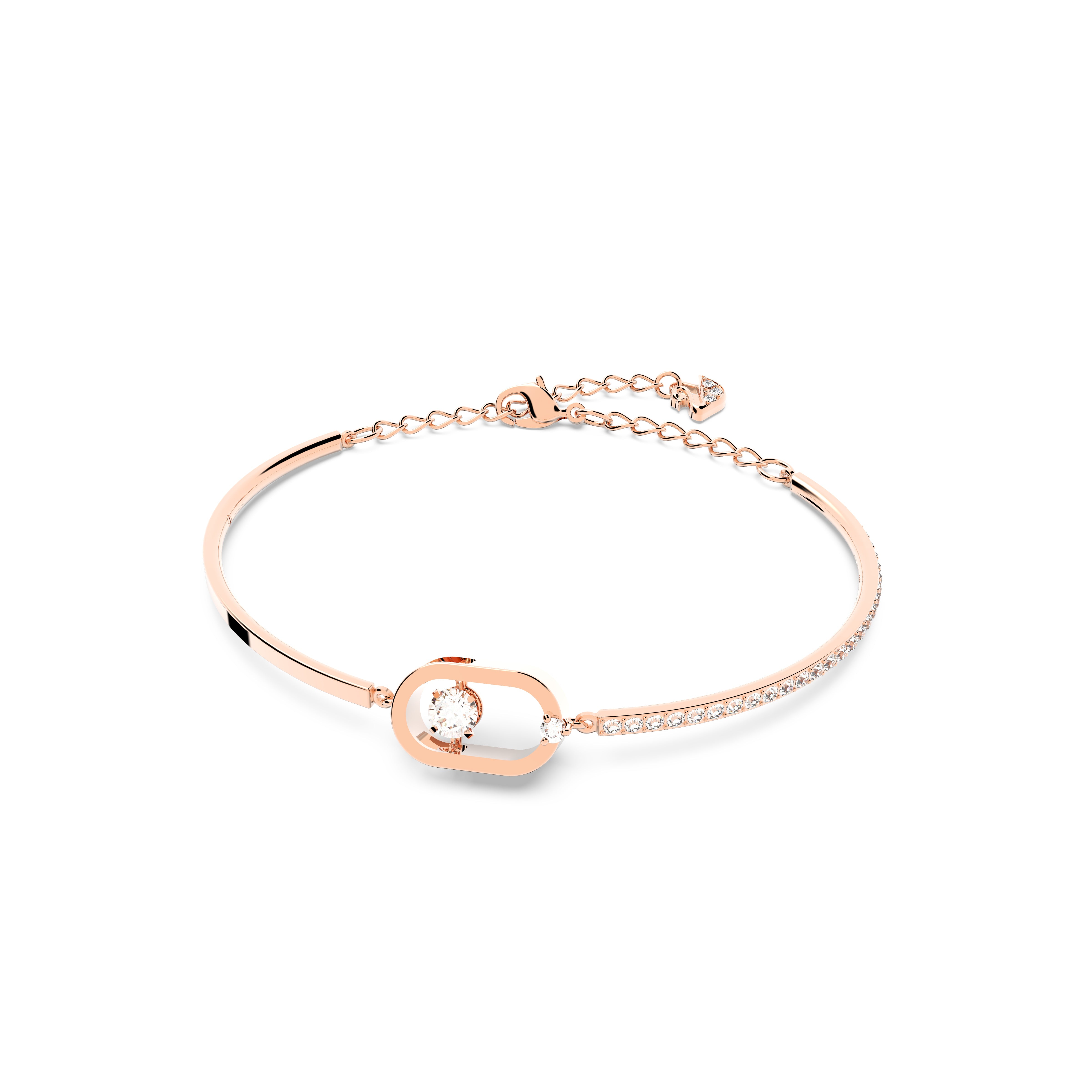 Sparkling Dc Oval Bileklik, North, Beyaz, Pembe Altın Rengi Kaplama