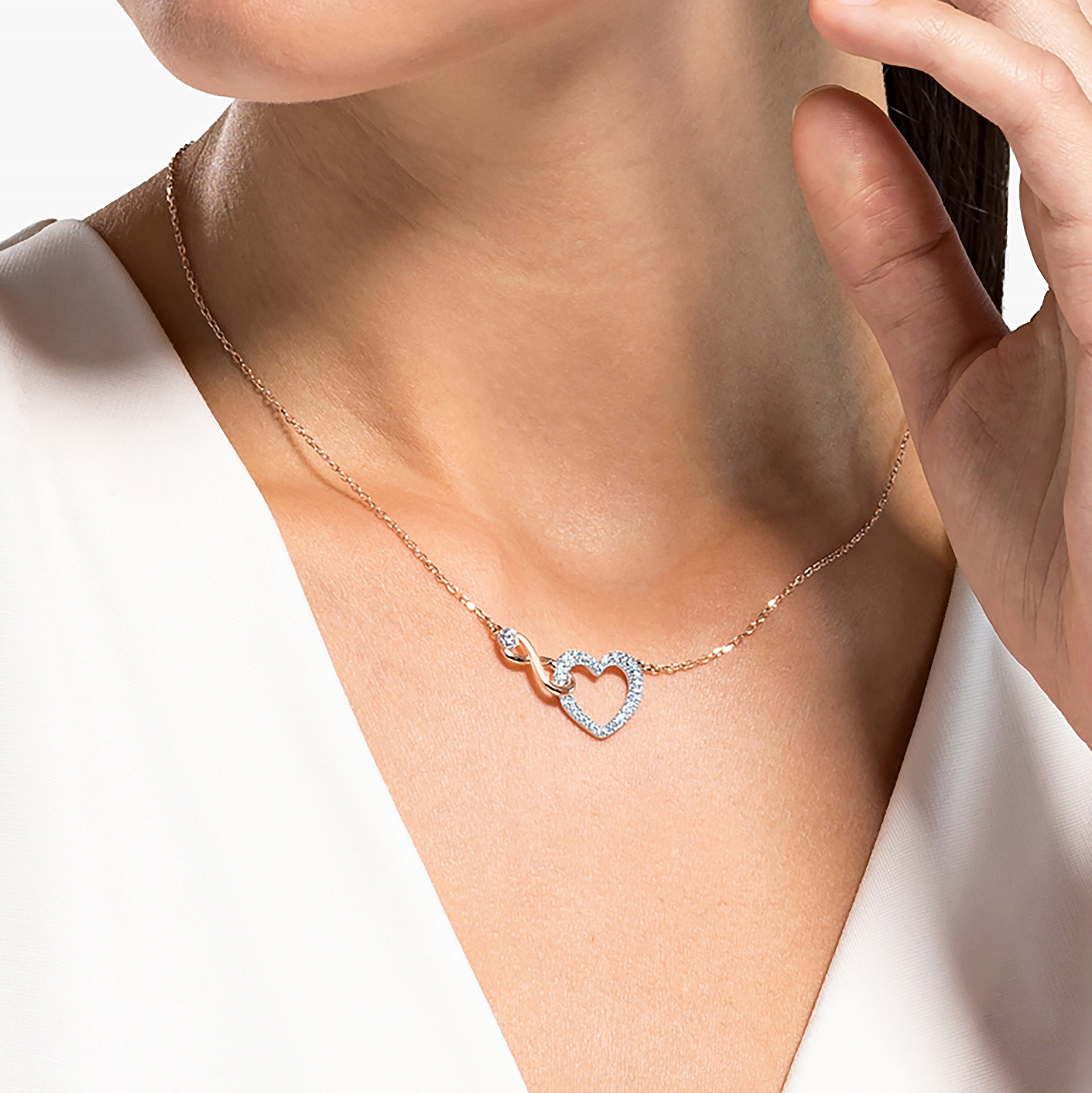 Infinity H&I Kolye,Beyaz,Karışık Metal
