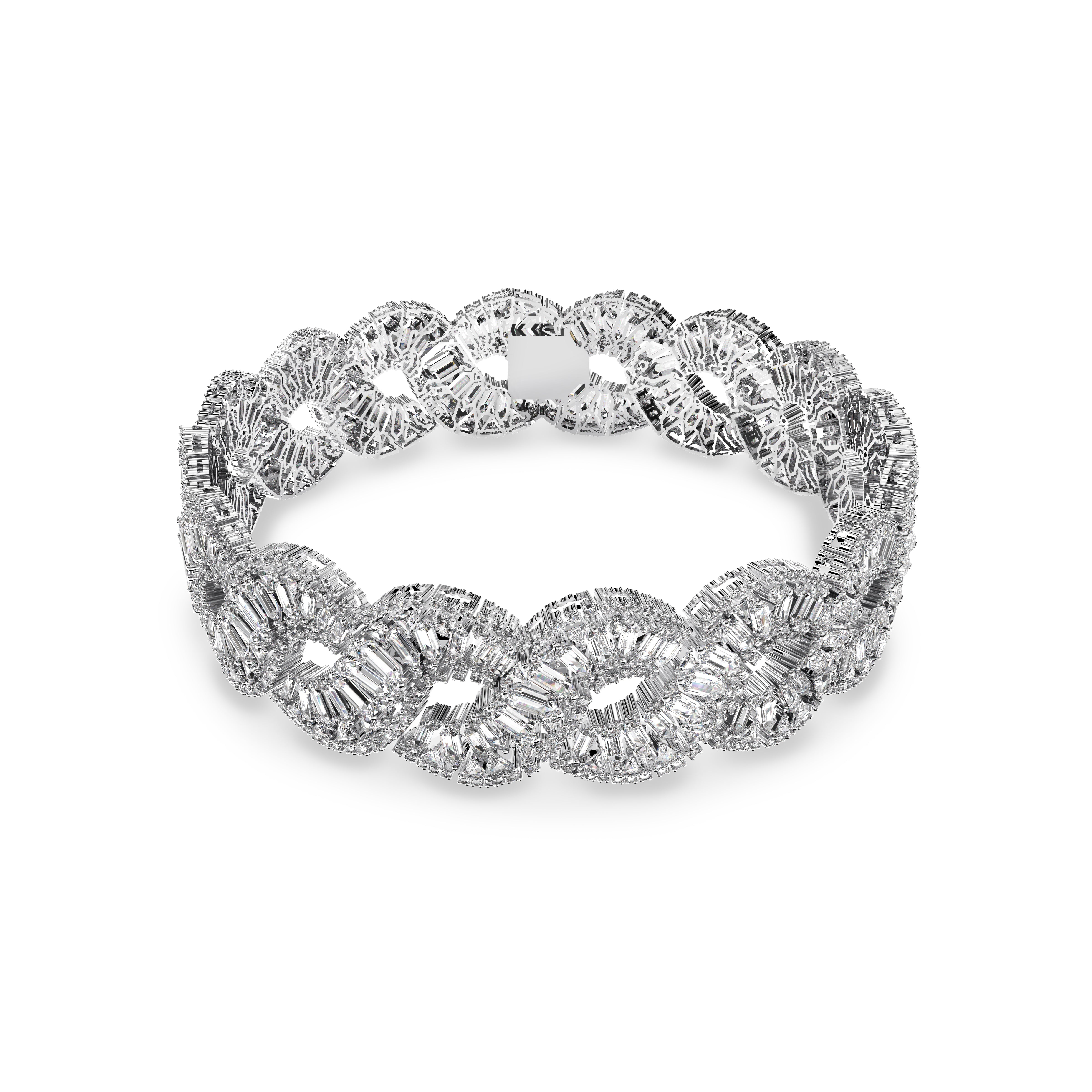 Hyberbola Choker Kolye, Mixed Cuts, Infinity, Beyaz, Rodyum Kaplama