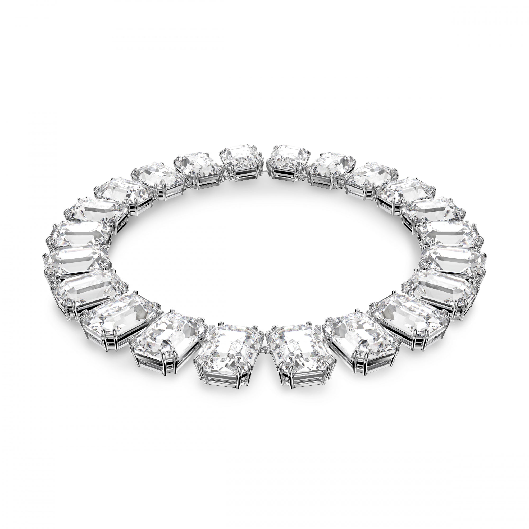Millenia All Around Kolye, Octagon Cut, Oversized Cyrstals, Beyaz, Rodyum kaplama