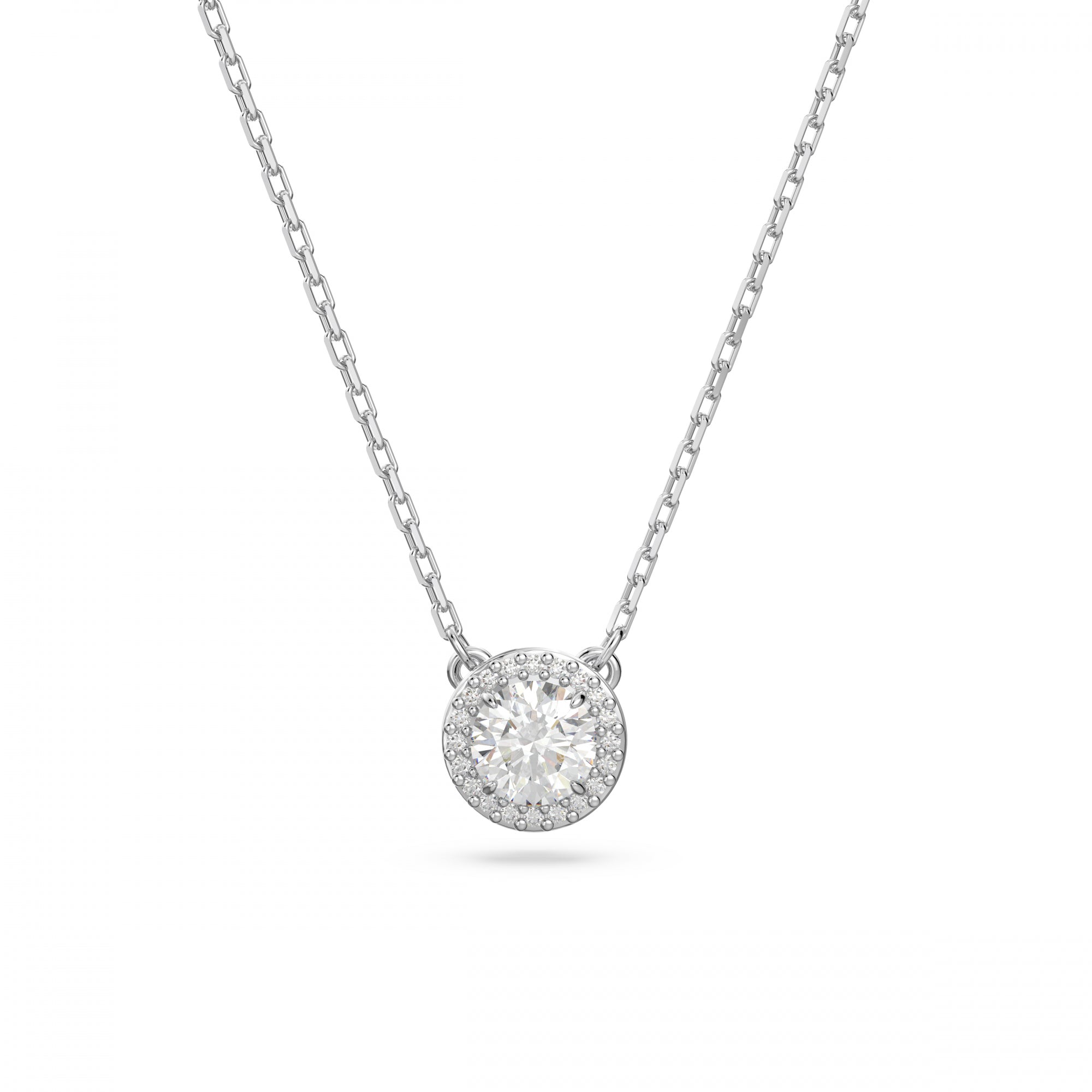 Constella Kolye, Round Cut, Pave, Beyaz, Rodyum Kaplama