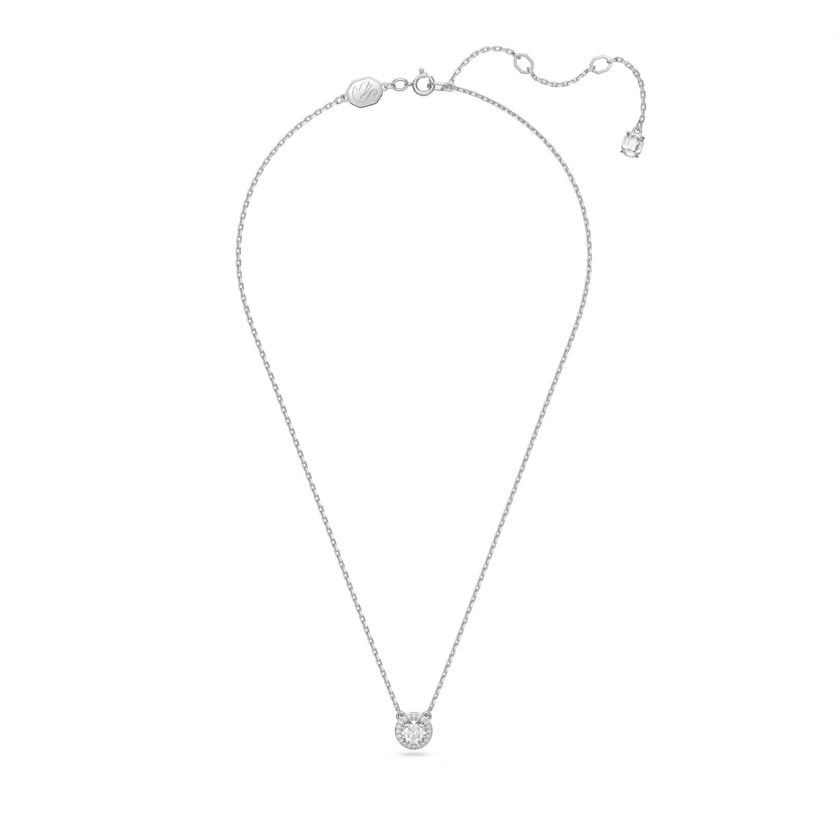 Constella Kolye, Round Cut, Pave, Beyaz, Rodyum Kaplama