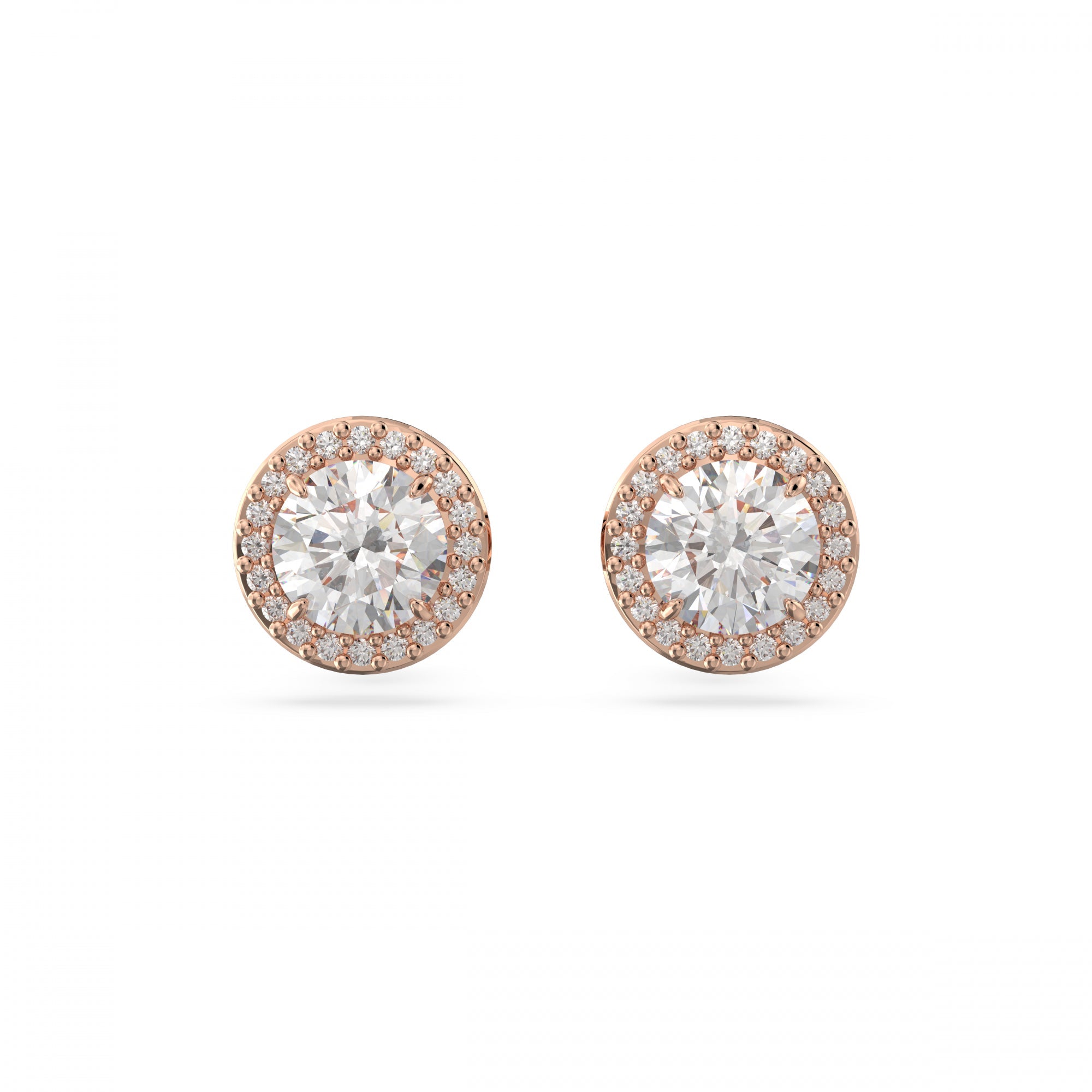 Constella Stud Küpe, Pave, Beyaz, Pembe Altın Rengi Kaplama