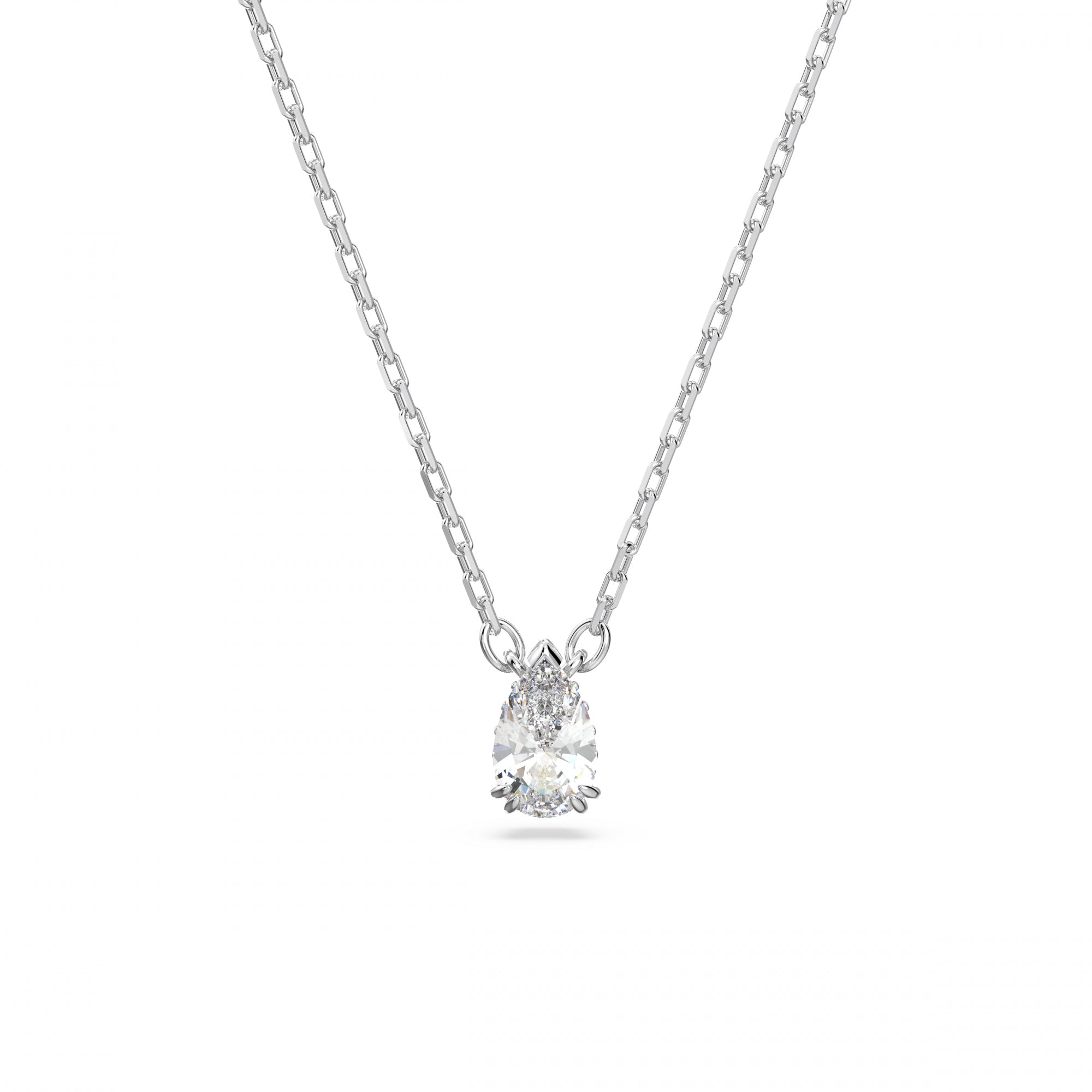 Millenia Kolye, Pear Cut, Beyaz, Rodyum Kaplama