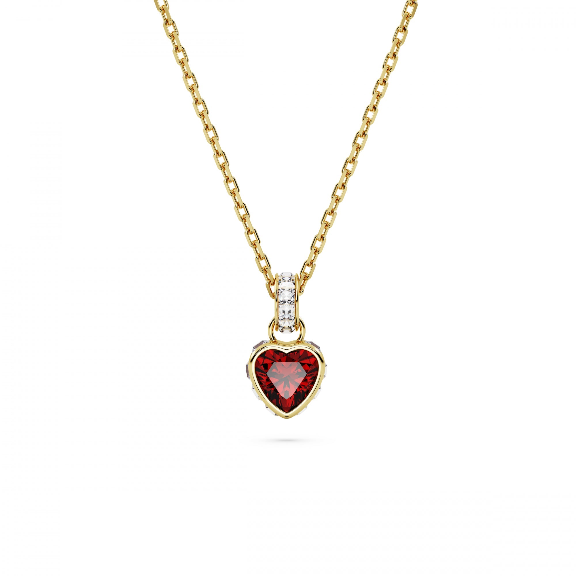 Stilla Kolye, Heart, Kırmızı, Sarı Altın Rengi Kaplama