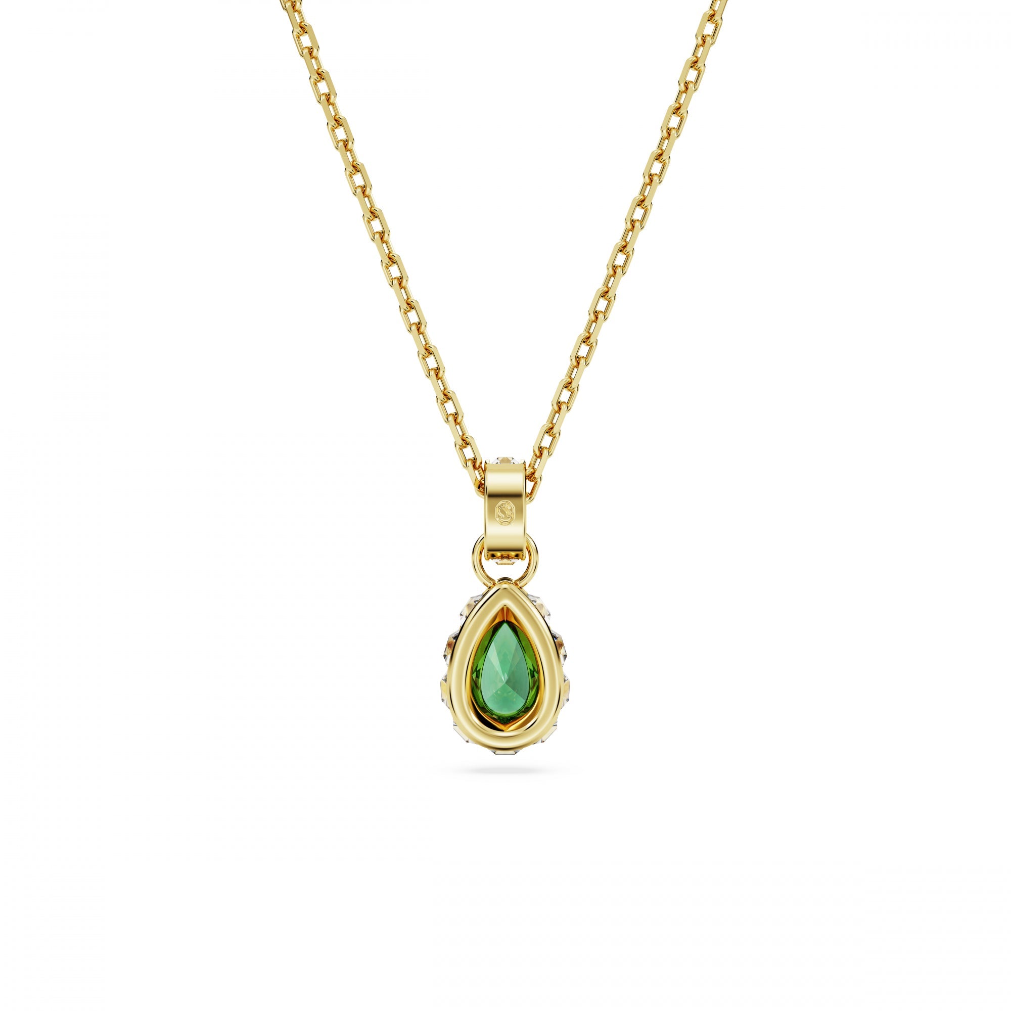 Stilla Kolye, Pear Cut, Yeşil, Sarı Altın Rengi Kaplama