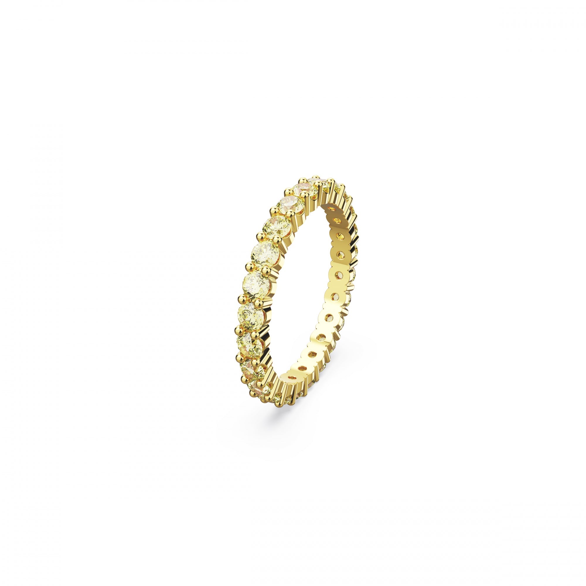 Matrix Yüzük, Round Cut, Sarı, Sarı Altın Rengi Kaplama, 50