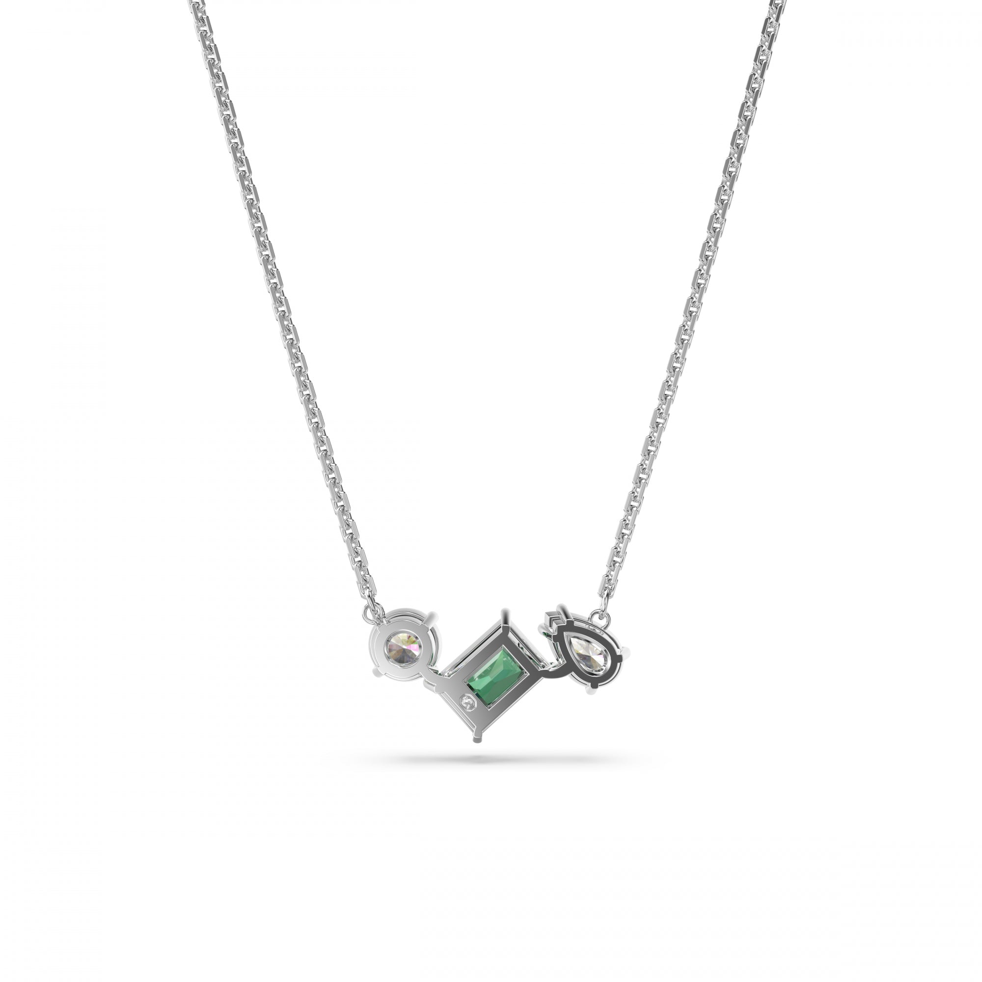 Mesmera Kolye, Mixed Cut, Yeşil, Rodyum Kaplama
