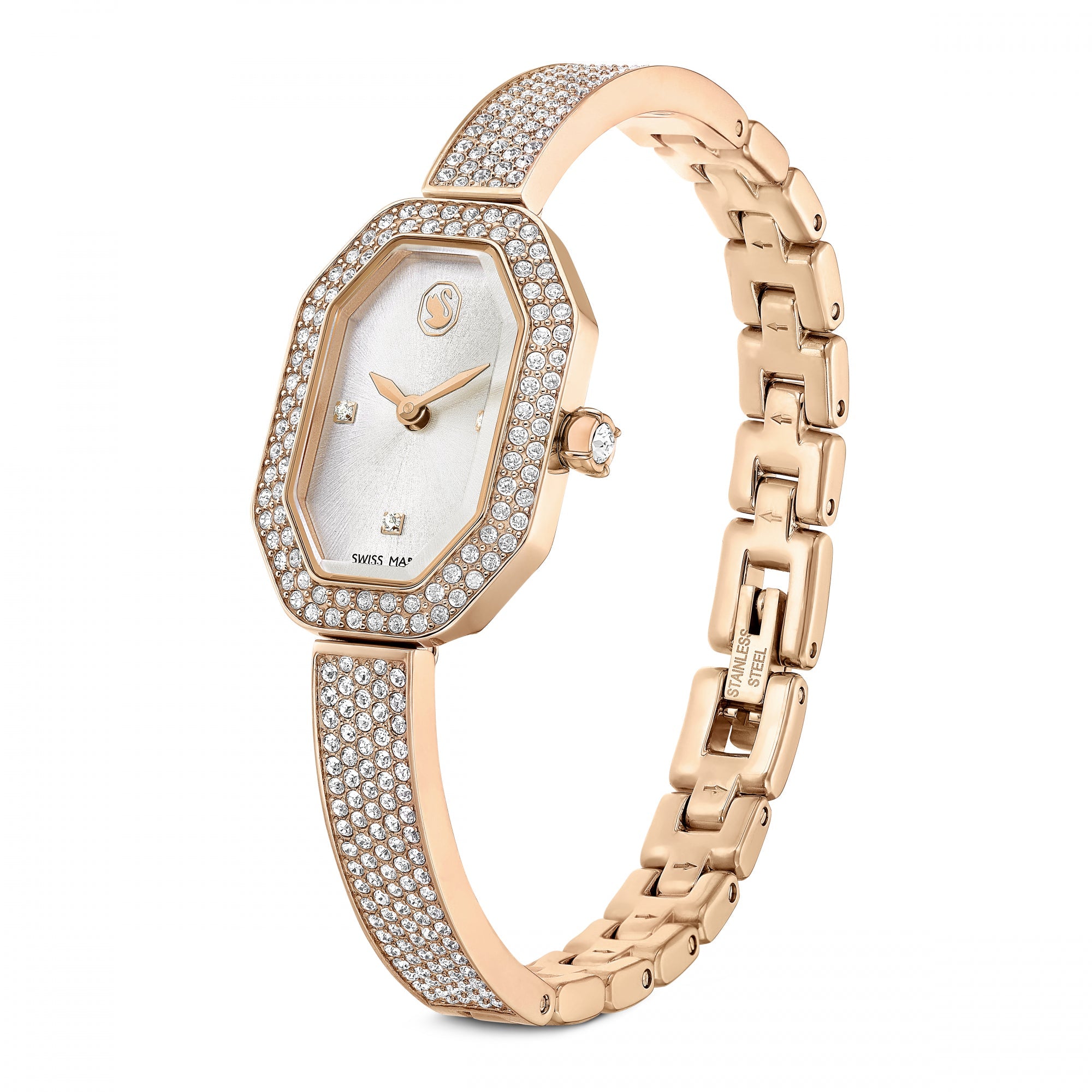 Dextera Bangle Saat, Metal Bileklik, Rose Altın Tonu, Pembe Altın Rengi Yüzey