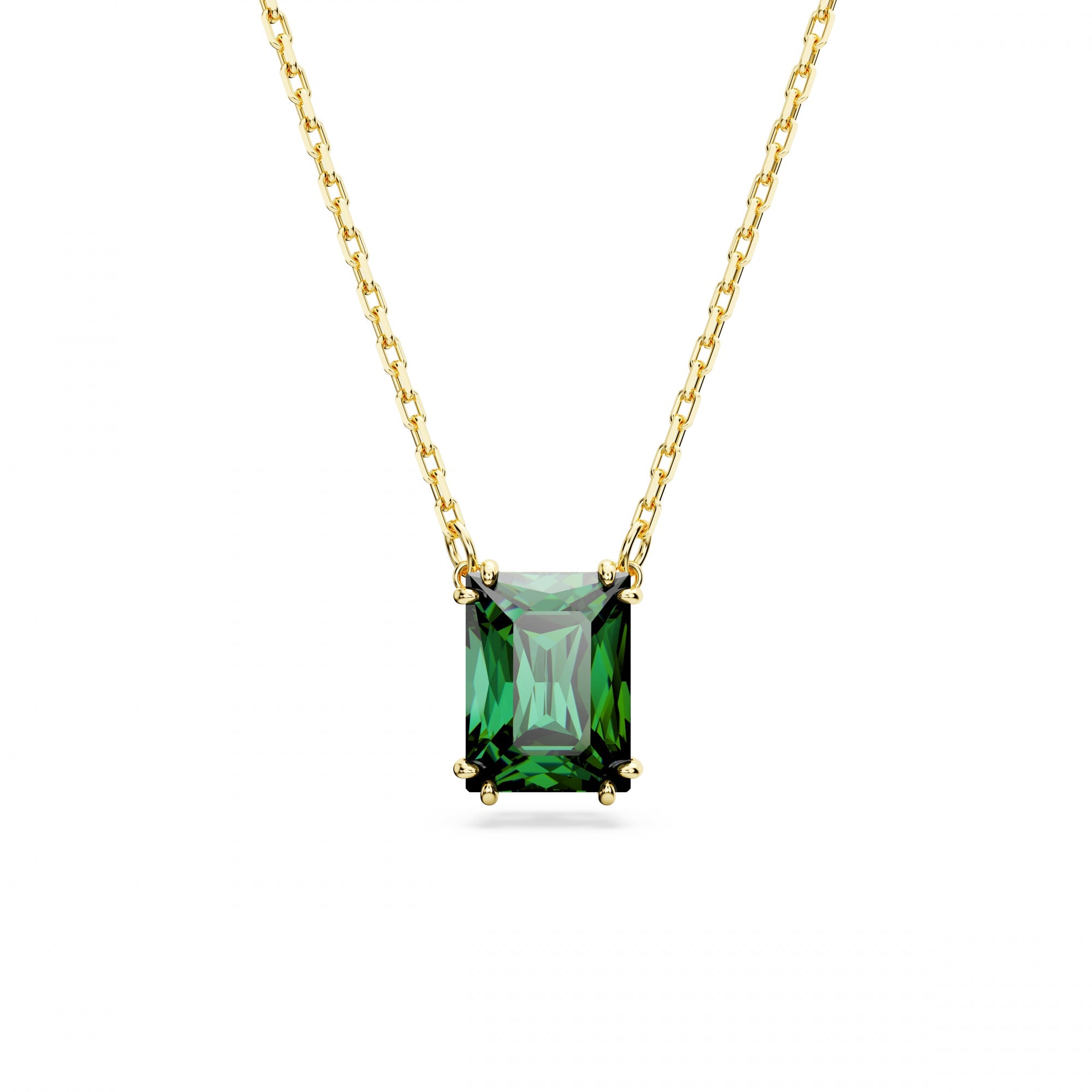 Matrix Kolye, Rectangular Cut, Yeşil, Sarı Altın Rengi Kaplama
