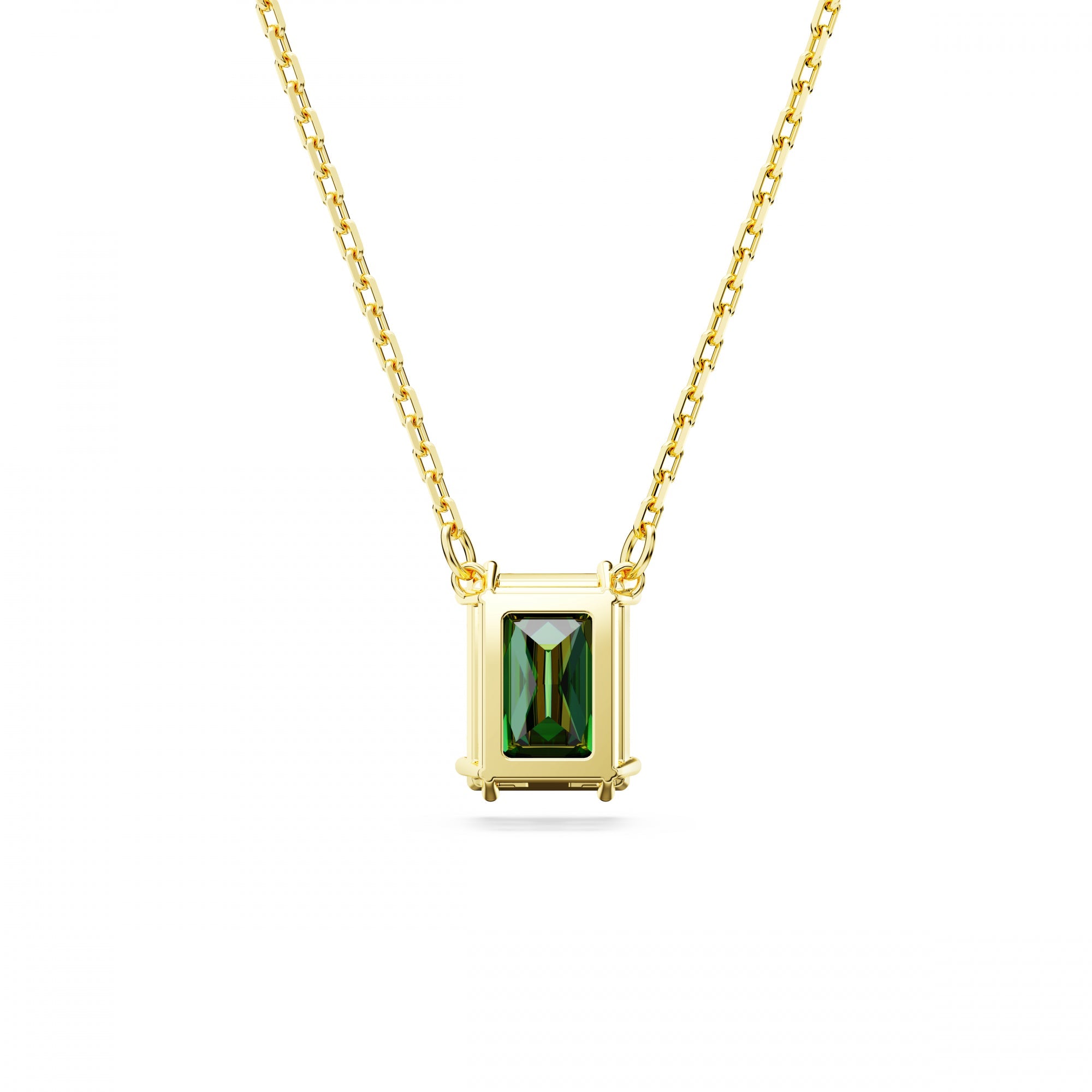 Matrix Kolye, Rectangular Cut, Yeşil, Sarı Altın Rengi Kaplama