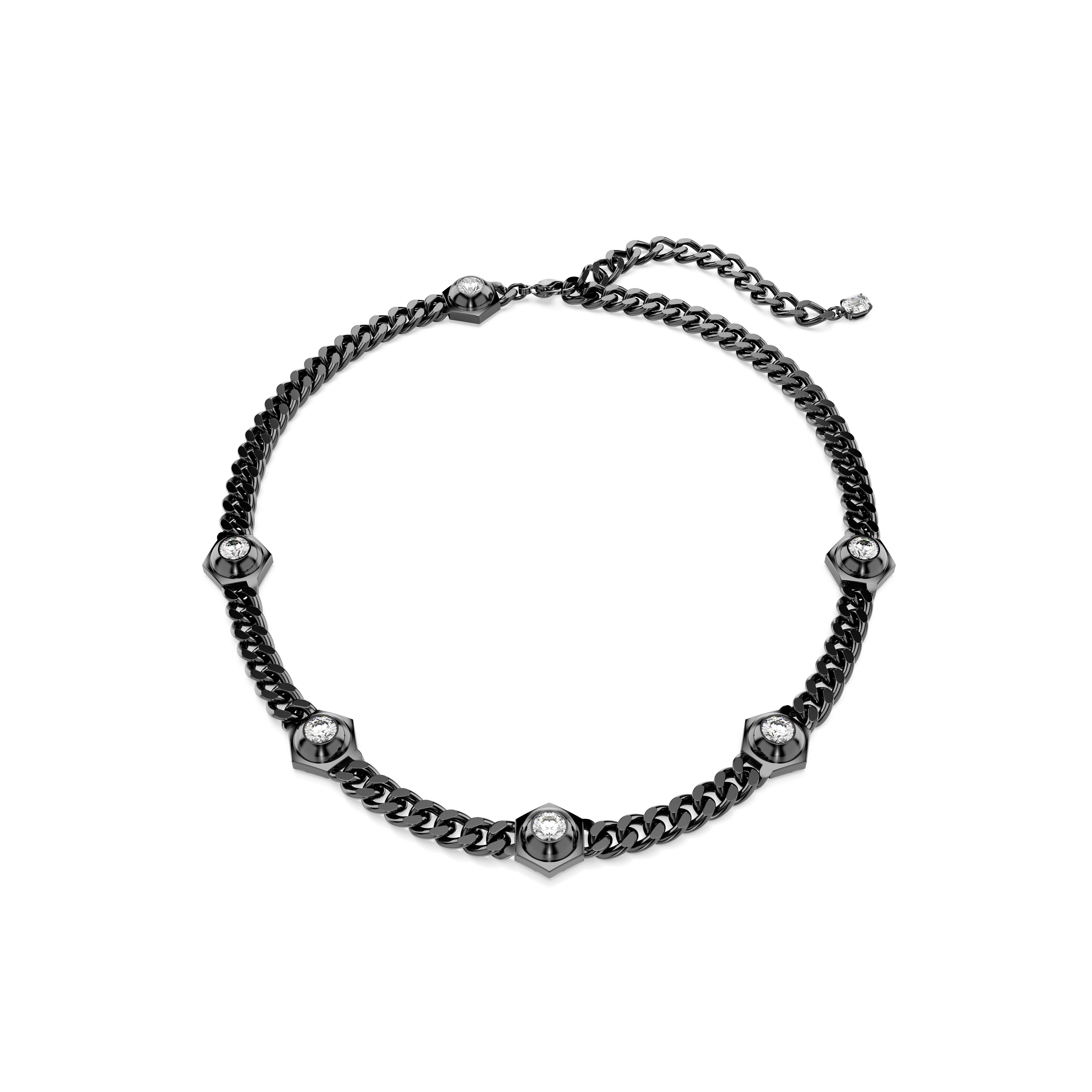 Numina Kolye, Round Cut, Beyaz, Rutenyum Kaplama