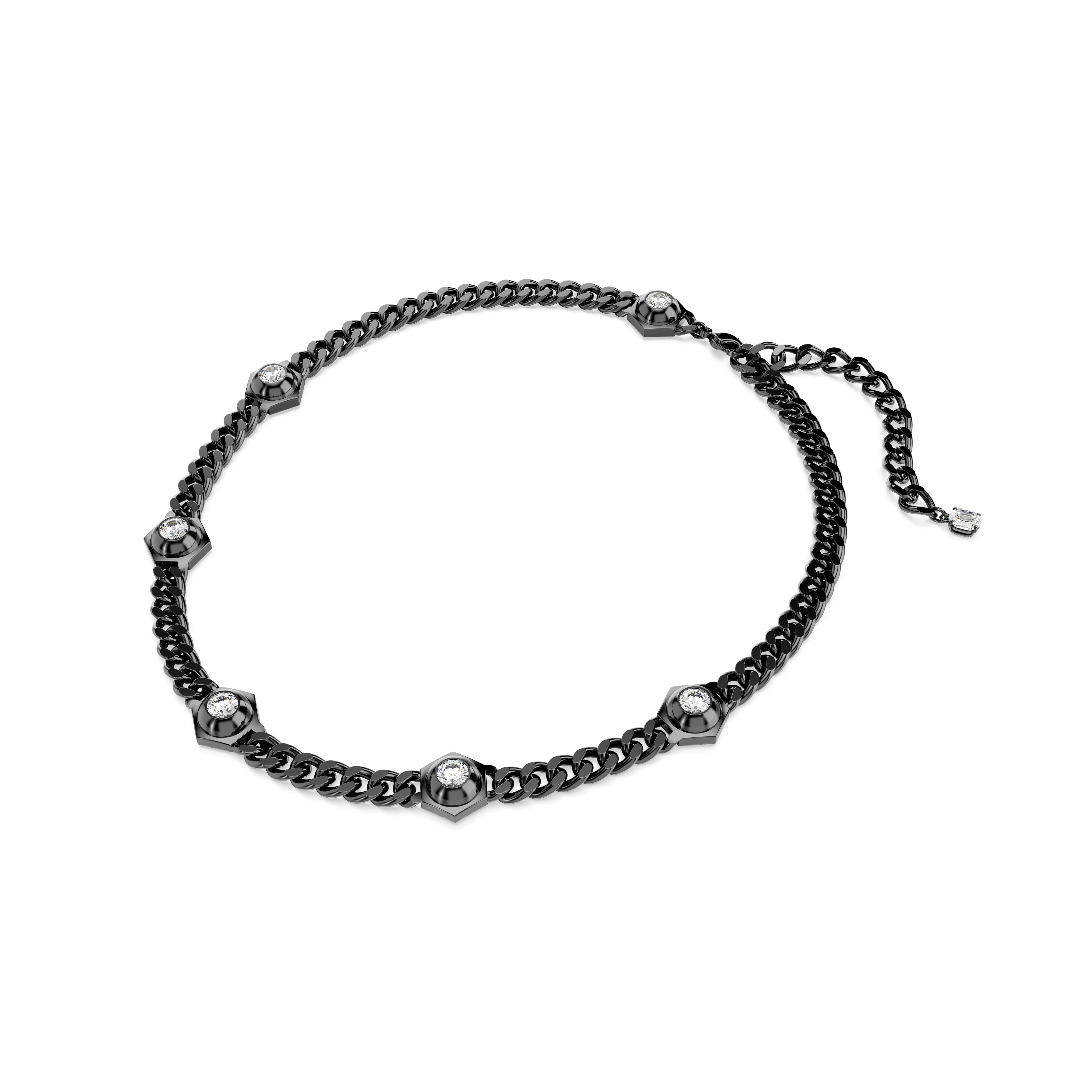 Numina Kolye, Round Cut, Beyaz, Rutenyum Kaplama