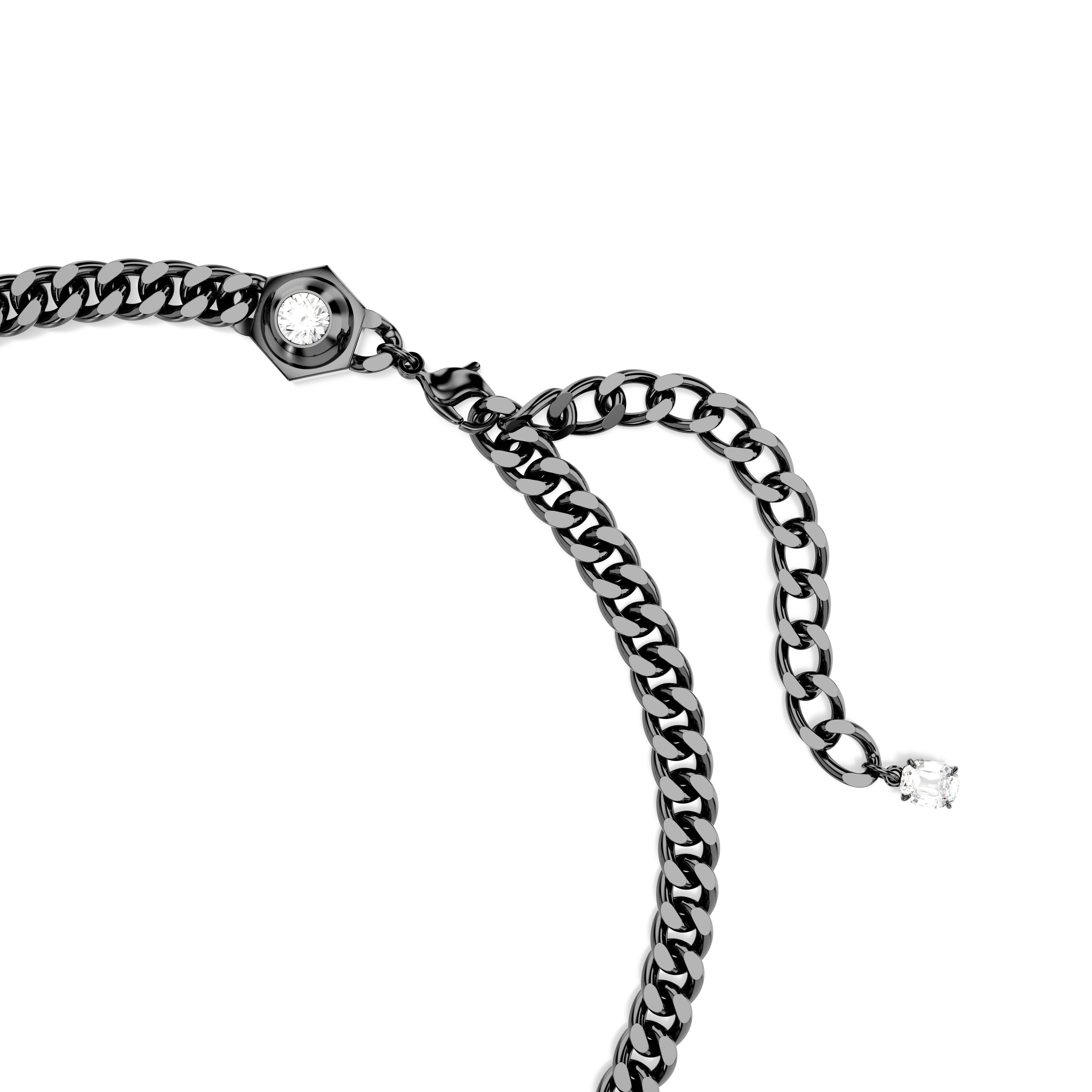 Numina Kolye, Round Cut, Beyaz, Rutenyum Kaplama