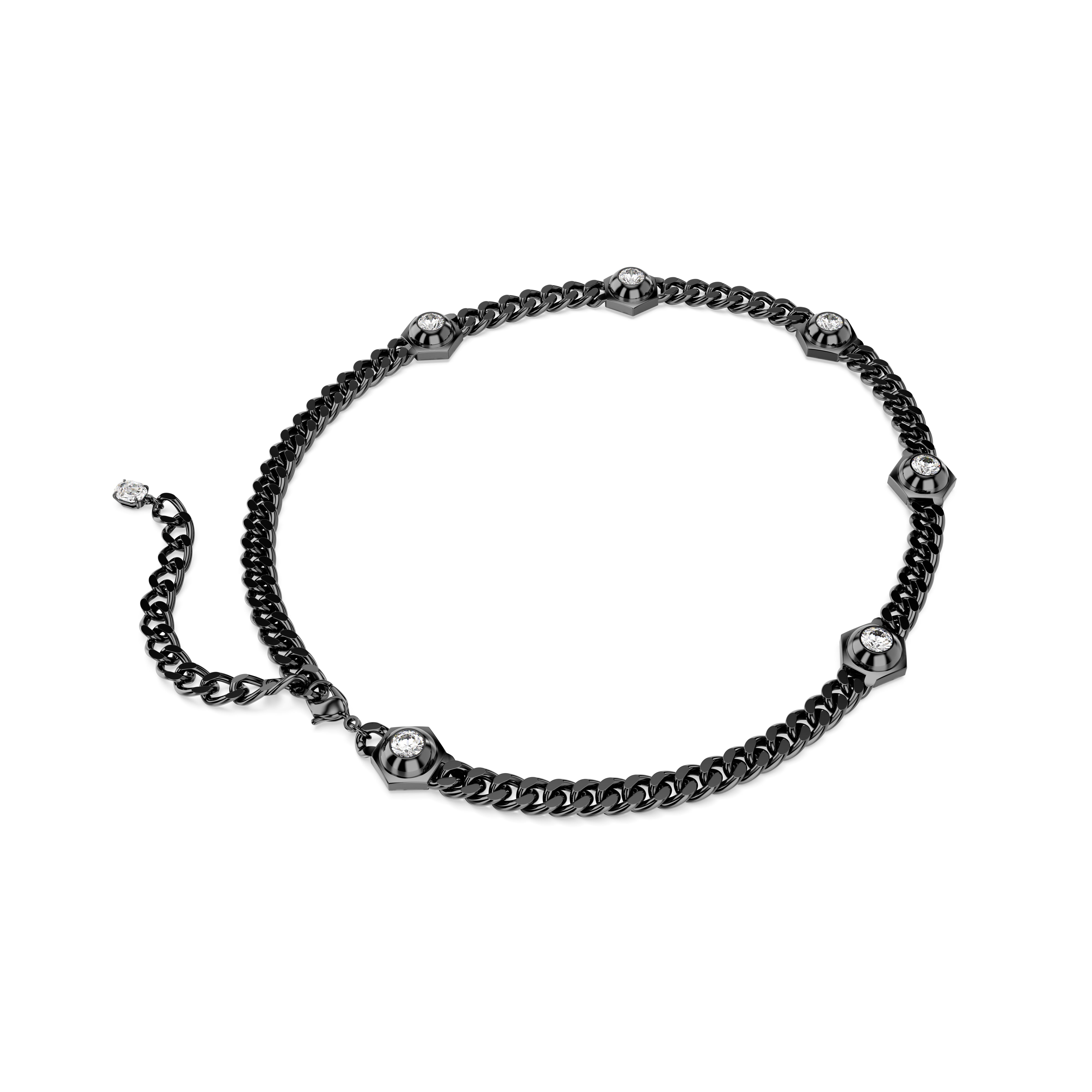 Numina Kolye, Round Cut, Beyaz, Rutenyum Kaplama