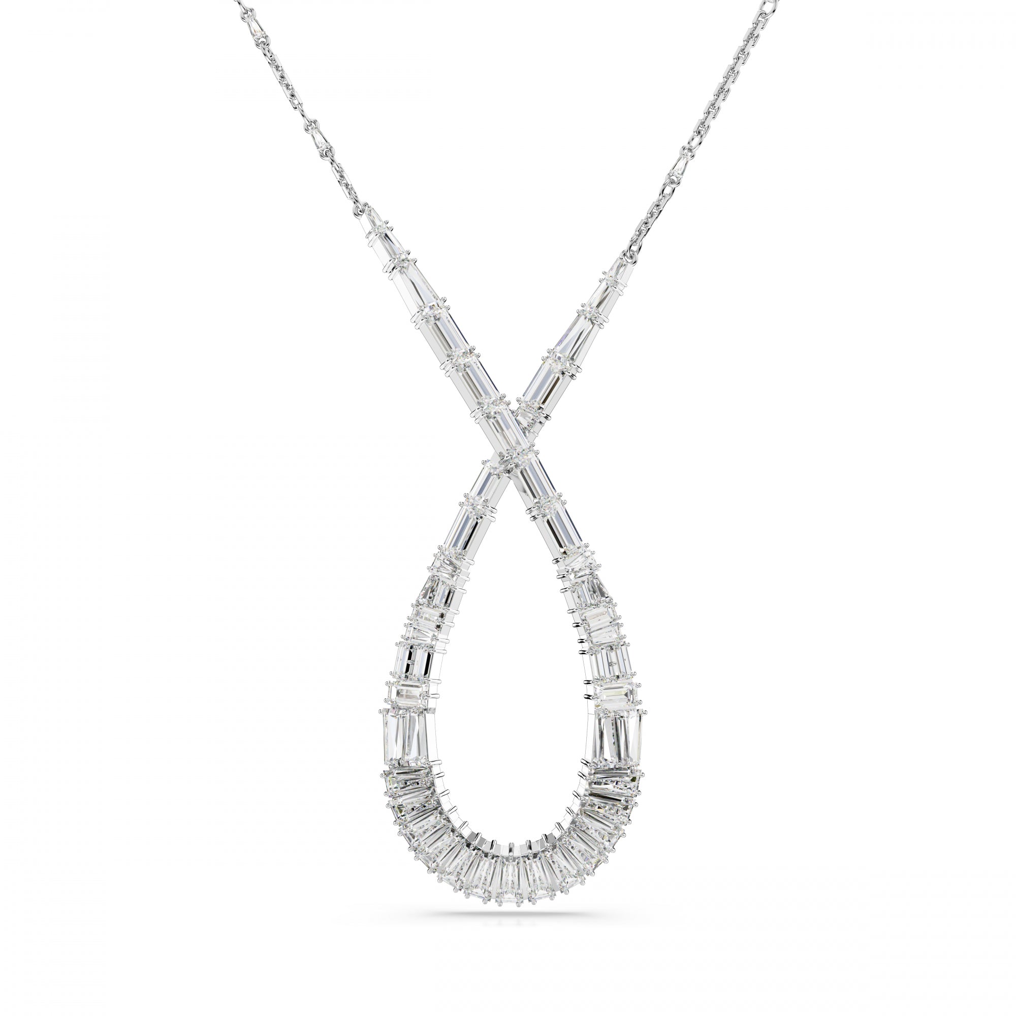 Hyperbola Kolye, Mixed Cut, Infinity, Beyaz, Rodyum Kaplama