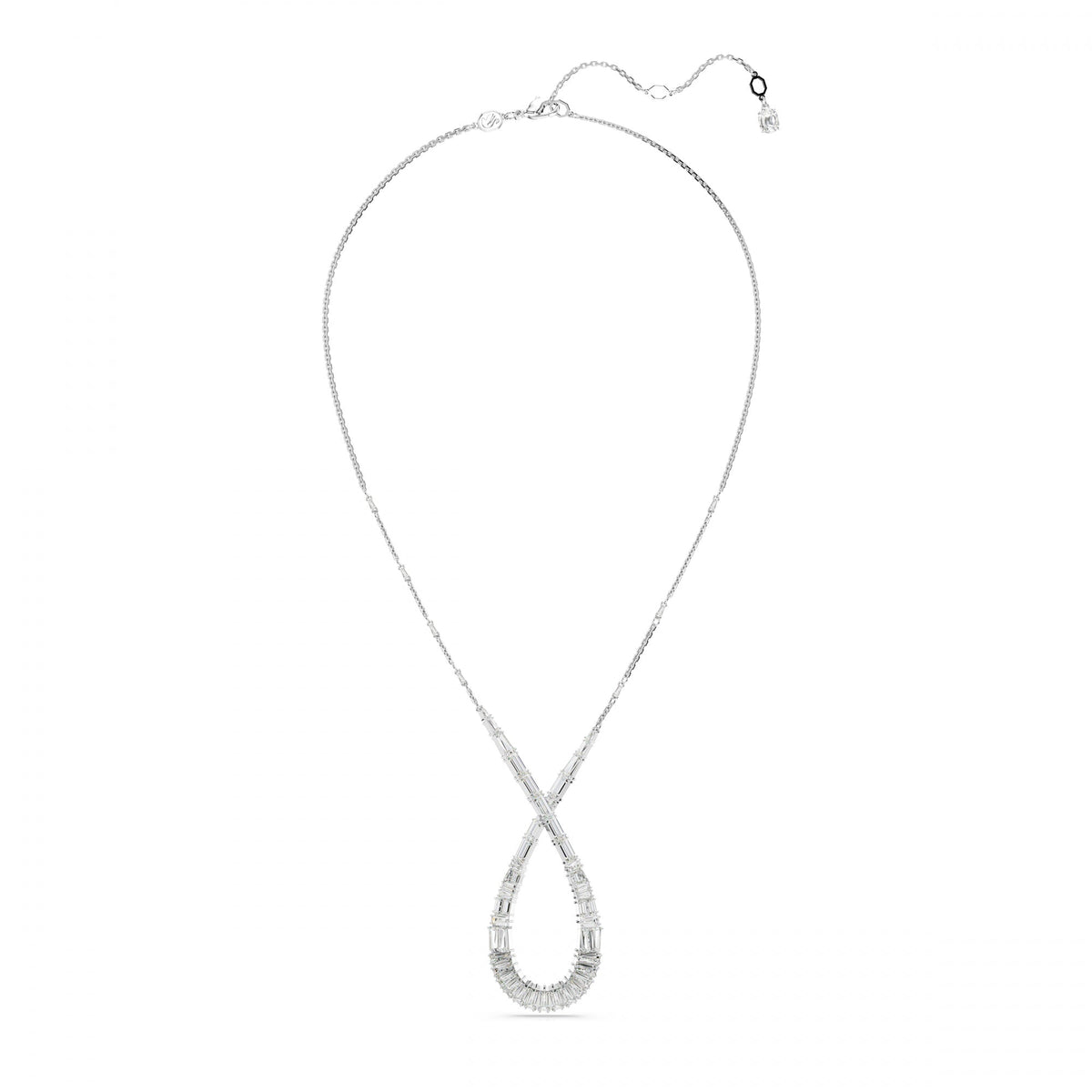 Hyperbola Kolye, Mixed Cut, Infinity, Beyaz, Rodyum Kaplama
