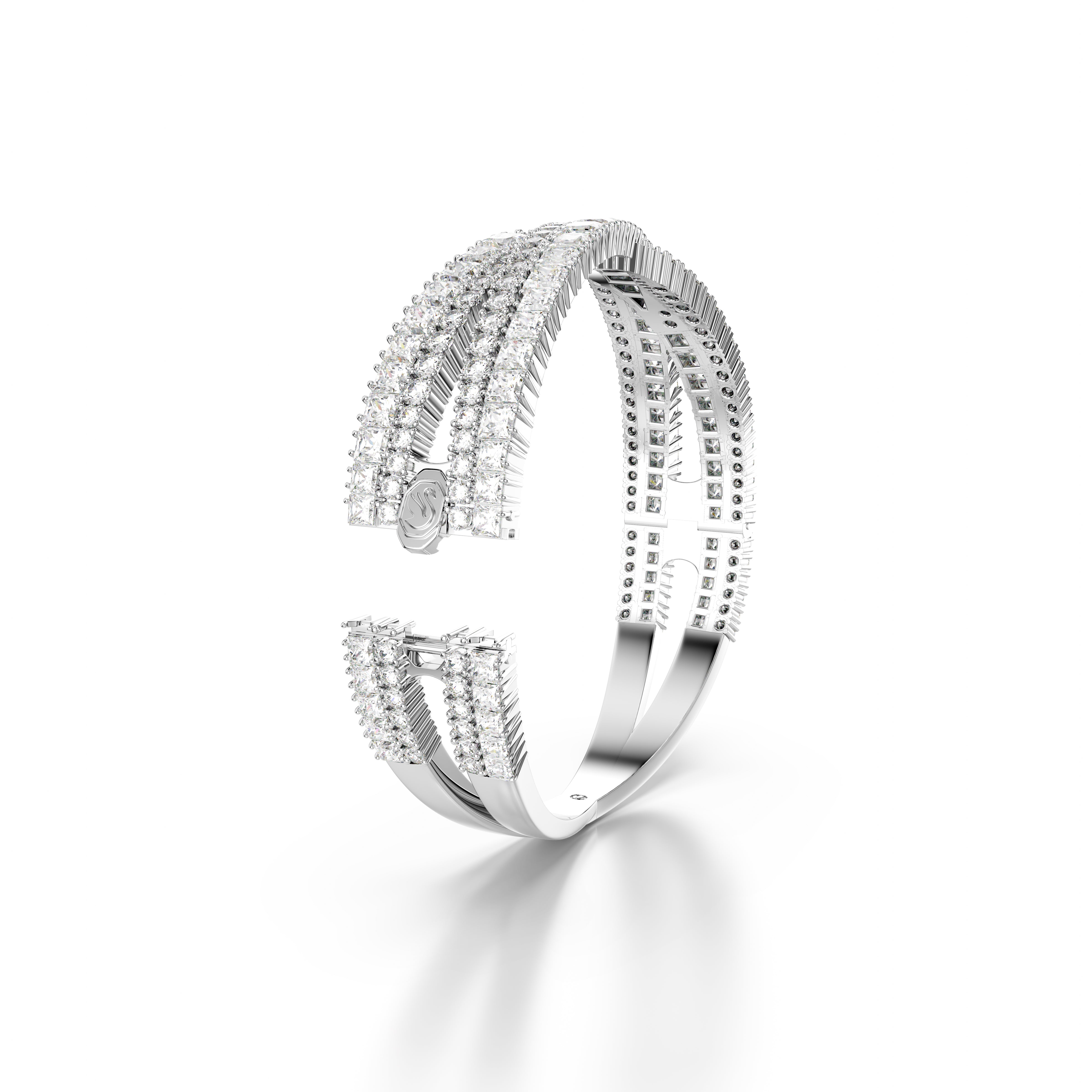 Hyperbola Kelepçe, Mixed Cut, Infinity, Beyaz, Rodyum Kaplama