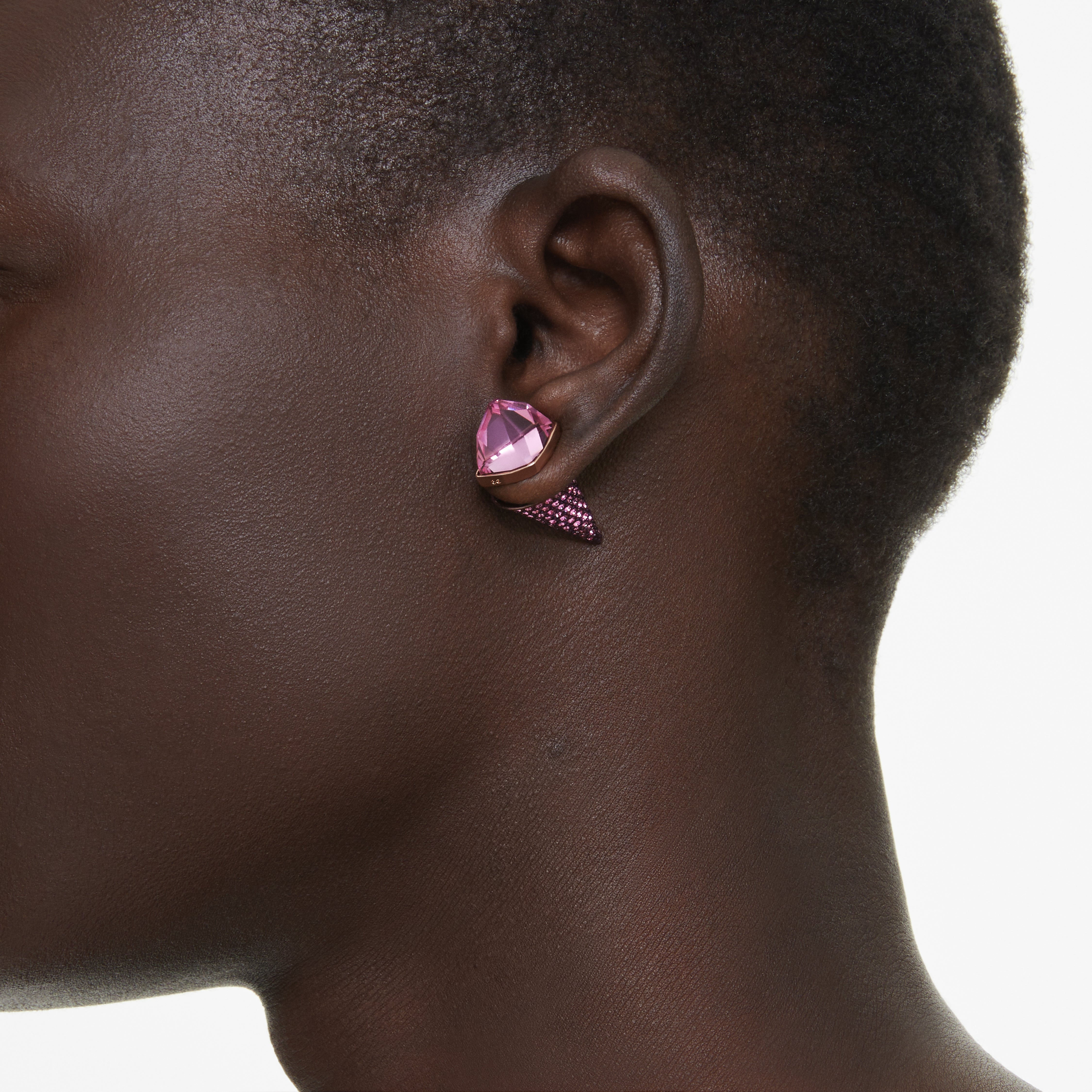Lucent Stud Küpe, Pavé, Spike, Pembe, Karışık Metal Kaplama