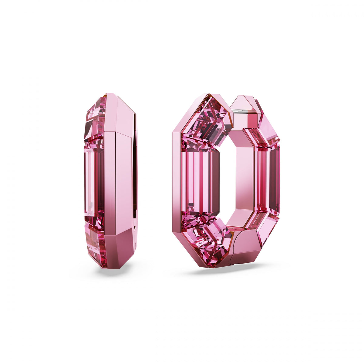 Lucent Hoop Küpe, Octagon, Küçük, Pembe