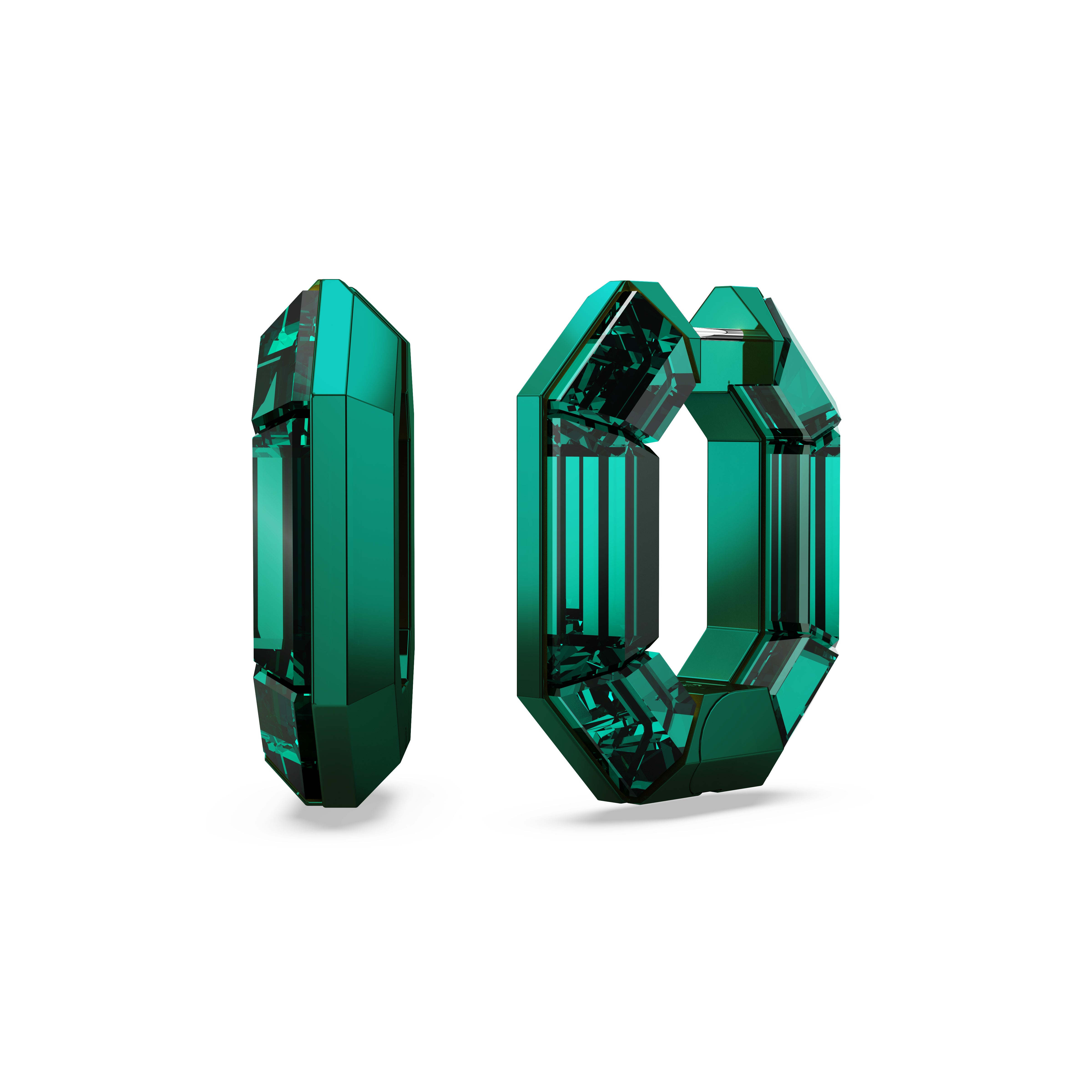 Lucent Hoop Küpe, Octagon, Küçük, Yeşil