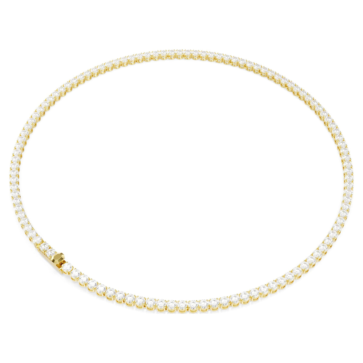 Matrix Tennis Kolye, Round Cut, Beyaz, Sarı Altın Rengi Kaplama, M