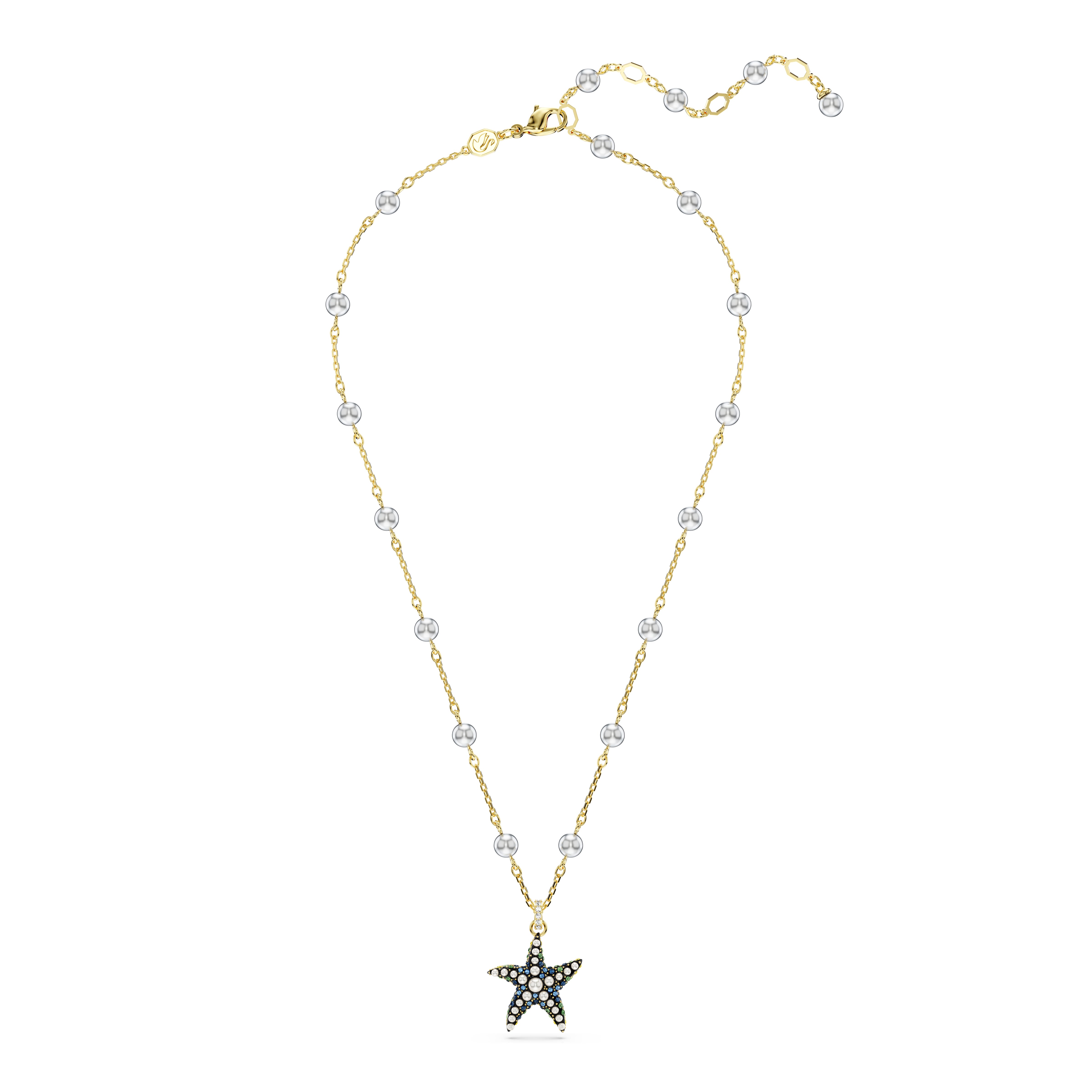 Idyllia Kolye, Kristal İnciler, Denizyildizi, Çok Renkli, Altin Rengi Kaplama