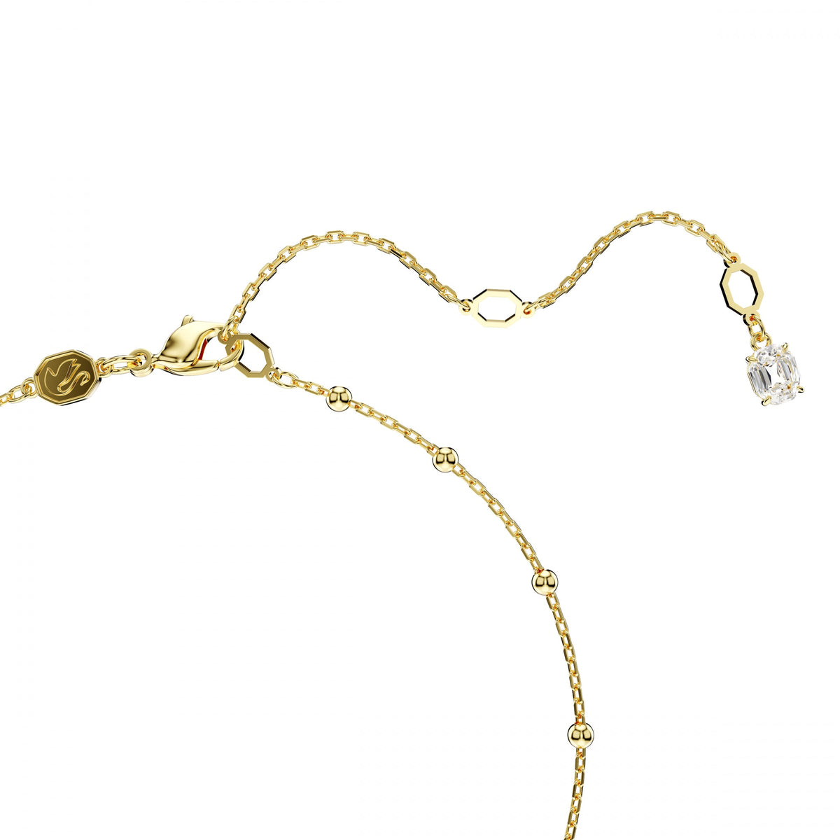 Imber Y-Kolye, Round Cut, Scattered Design, Beyaz, Altın Rengi Kaplama