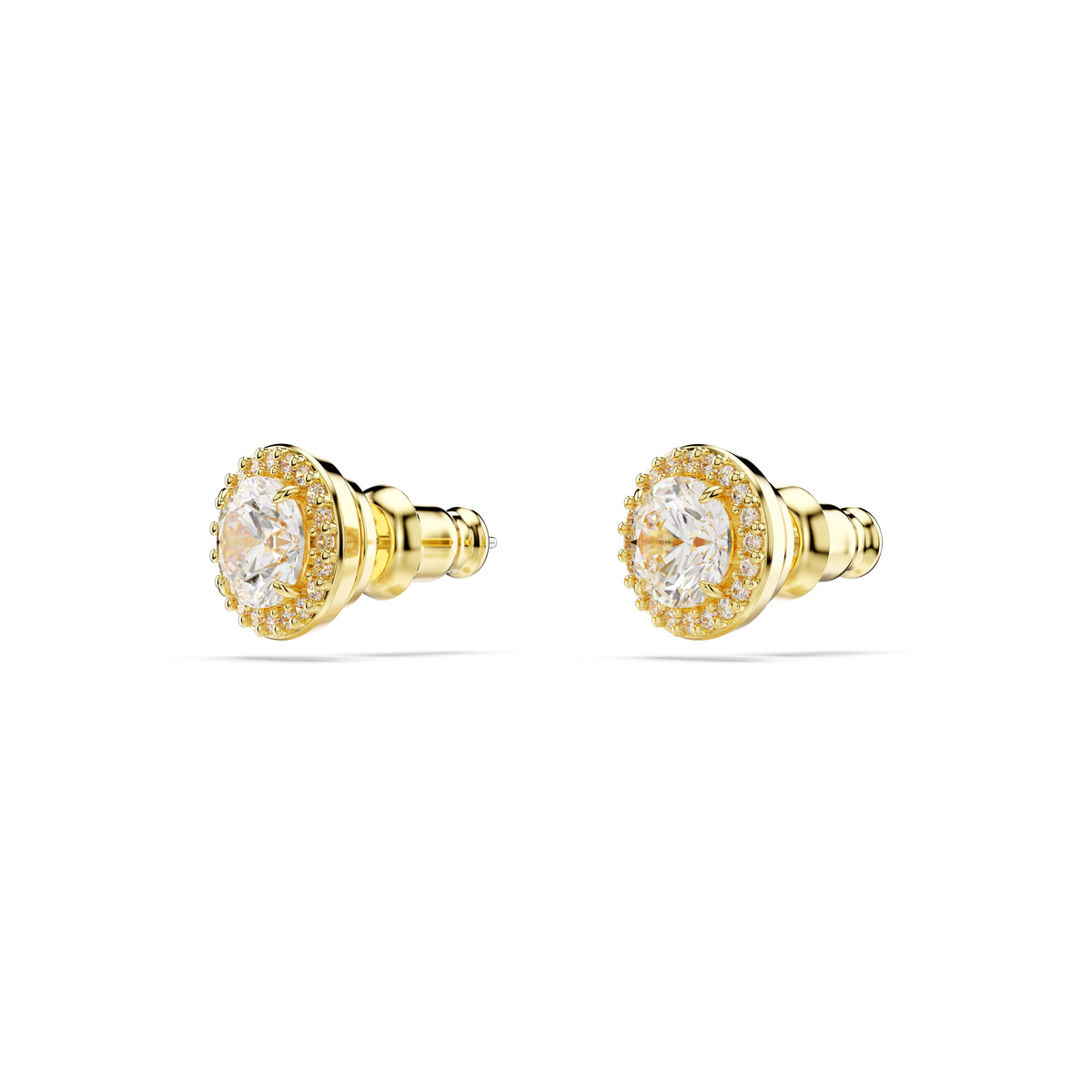 Una Stud Küpe, Round Cut, Altın Ton, Sarı Altın Rengi Kaplama