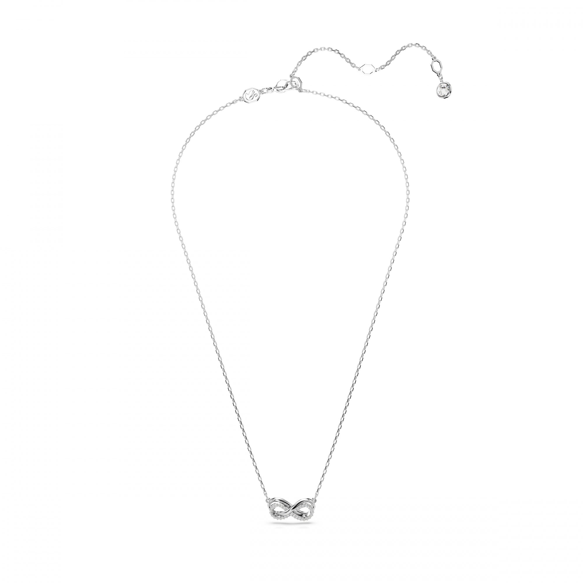 Hyperbola Kolye, Pavé, Infinity, Beyaz, Rodyum Kaplama