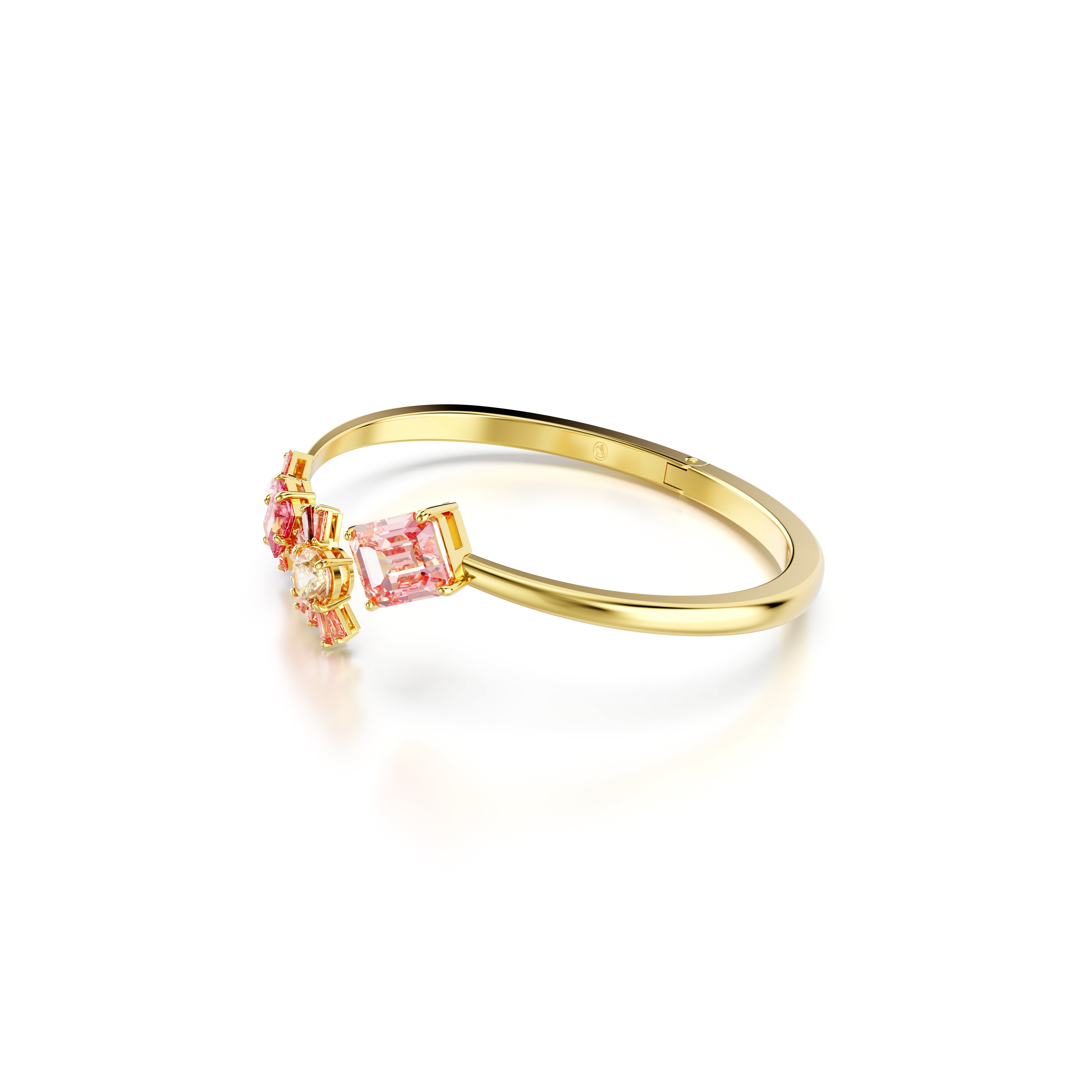 Gema Bileklik, Mixed Cut, Pembe, Altin Rengi Kaplama, L