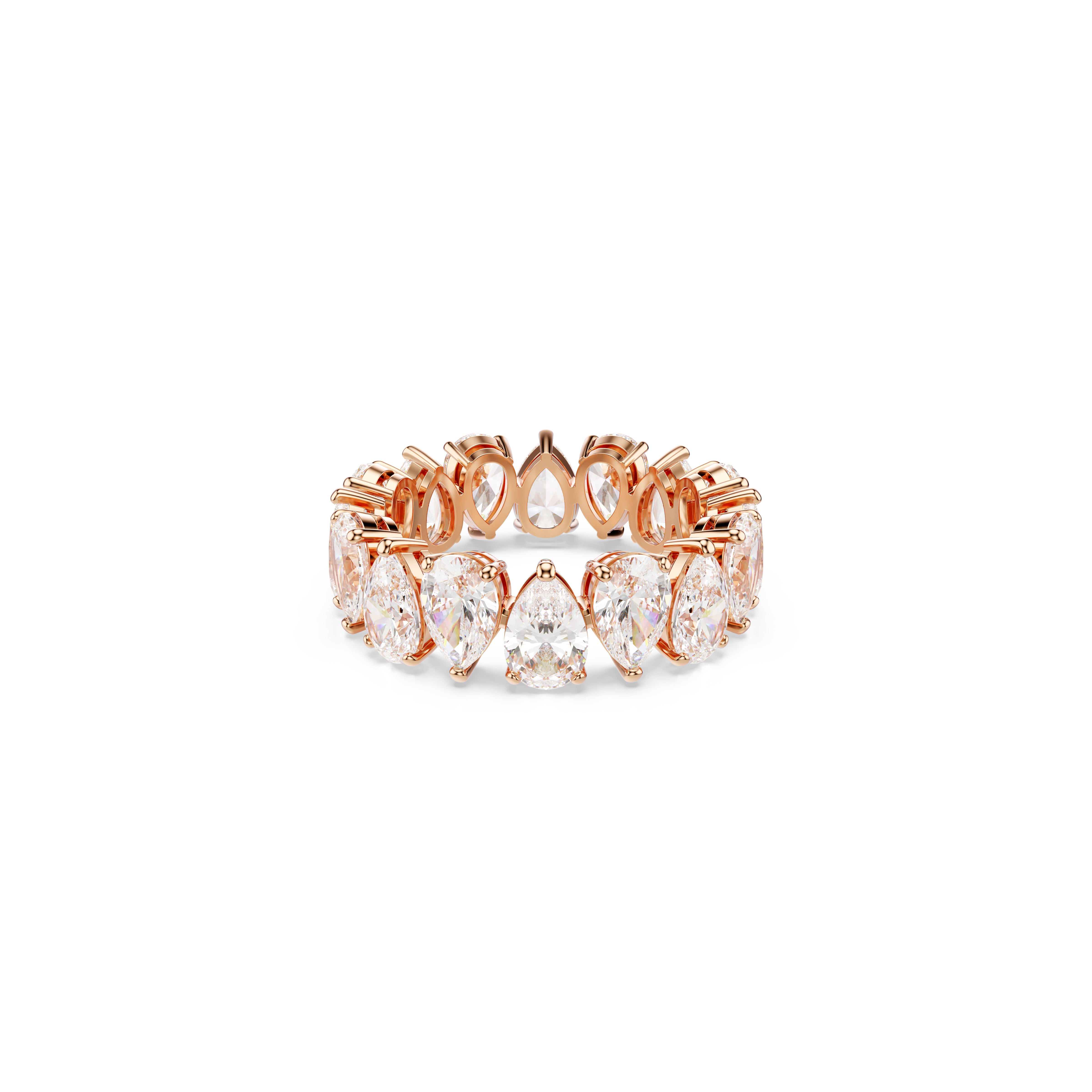 Matrix Vittore Yüzük, Armut Kesim, Beyaz, Pembe Altin Rengi Kaplama