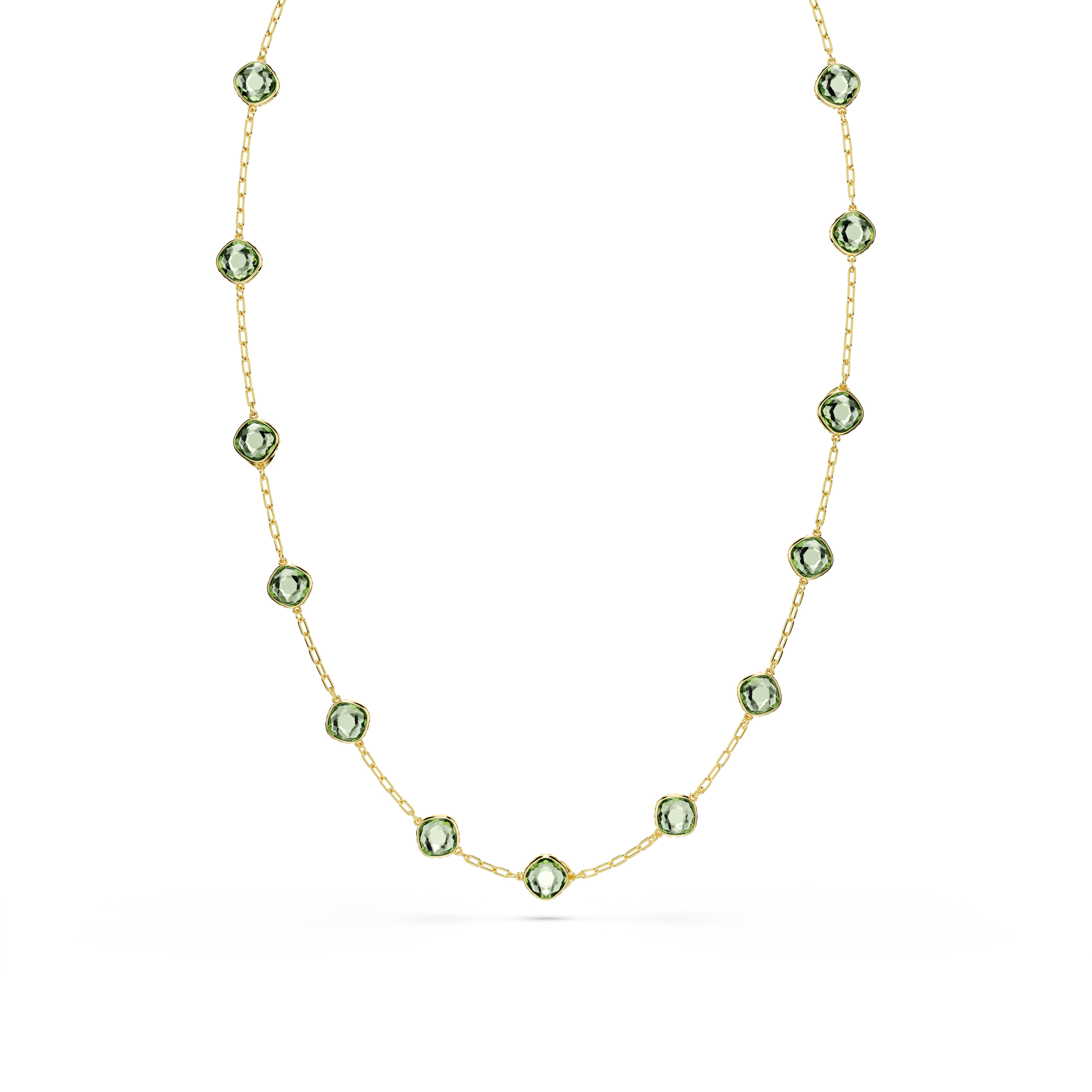 Chroma Dizi Kolye, Octagon Kesim, Yeşil, Altin Rengi Kaplama