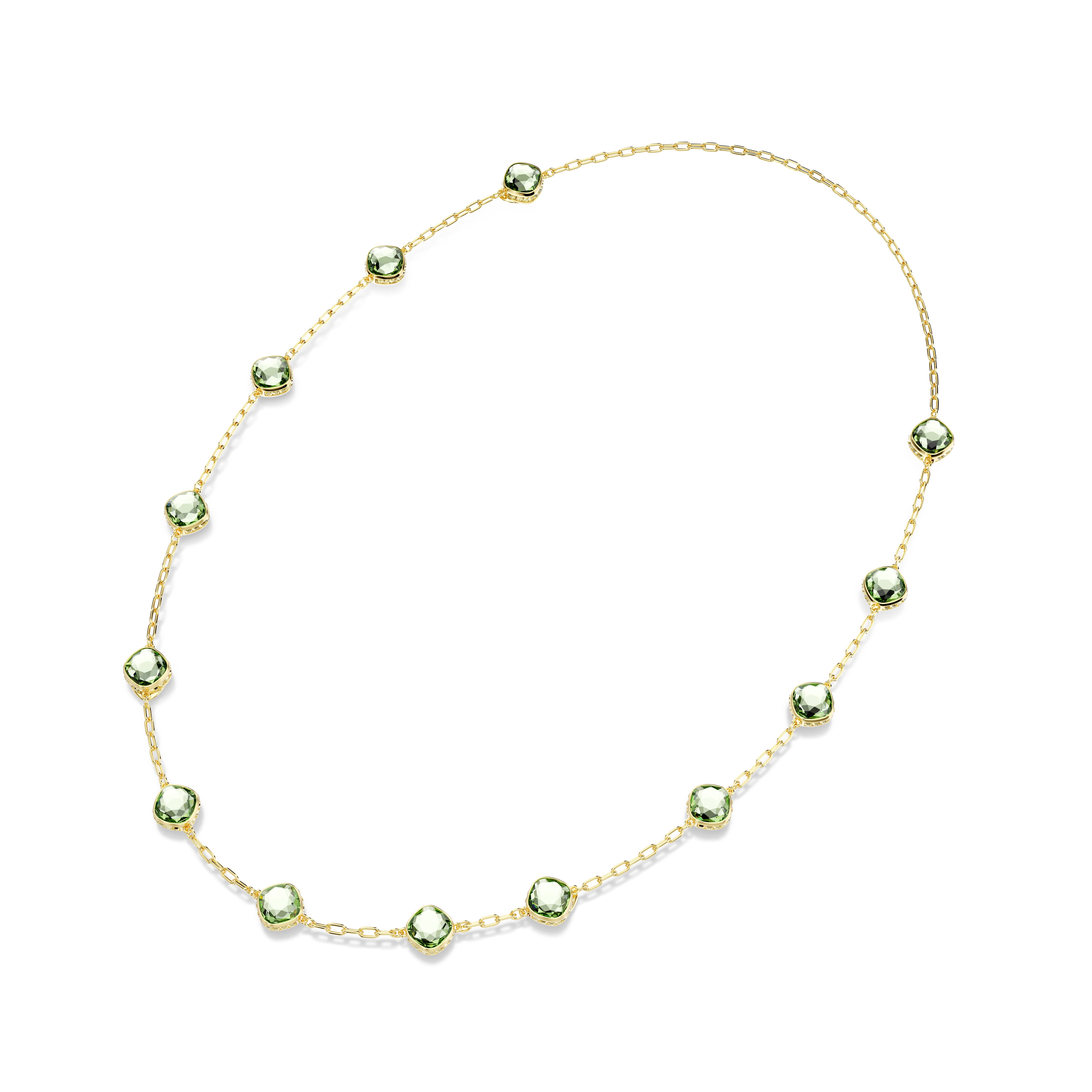 Chroma Dizi Kolye, Octagon Kesim, Yeşil, Altin Rengi Kaplama