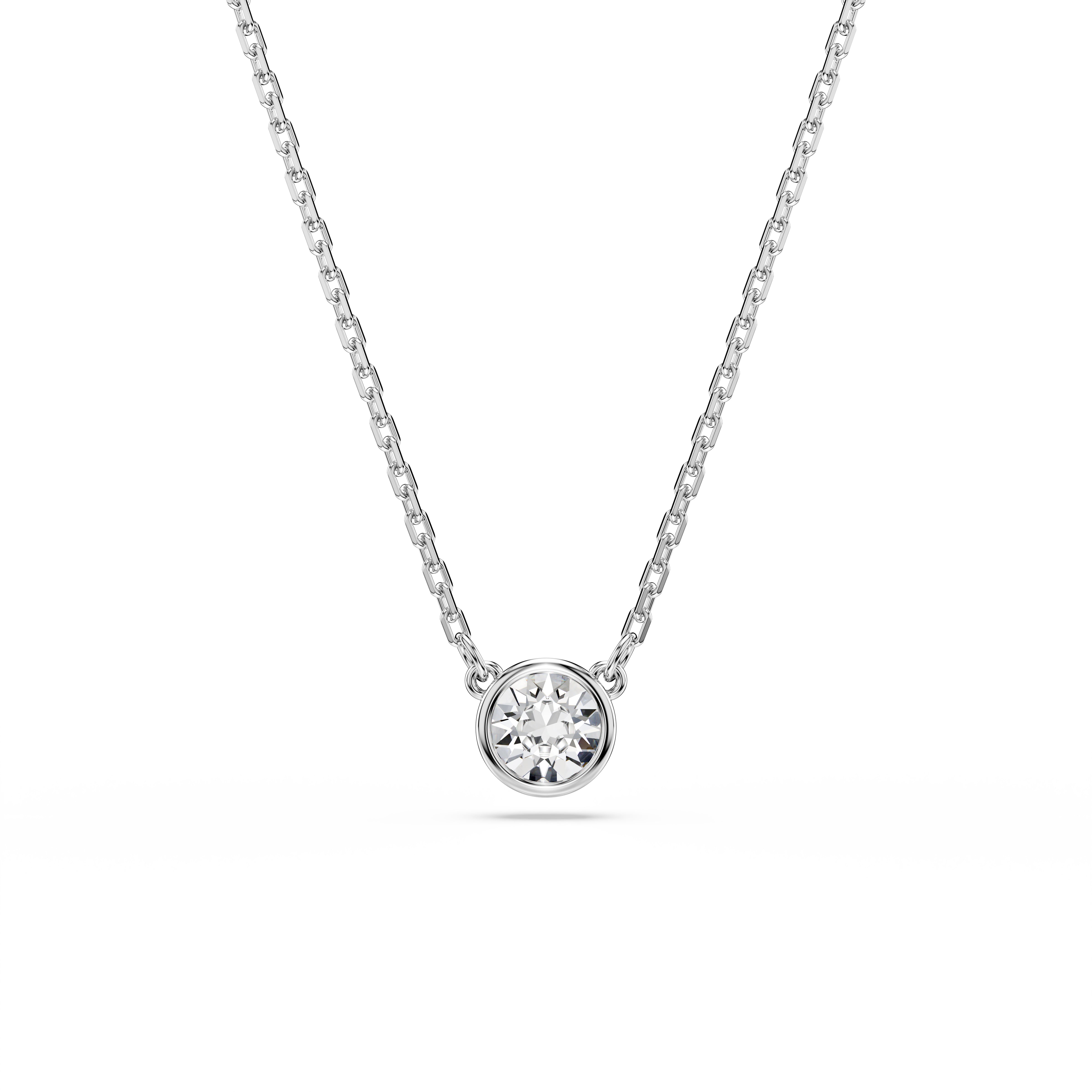 Imber Kolye, Round Cut, Beyaz, Rodyum Kaplama
