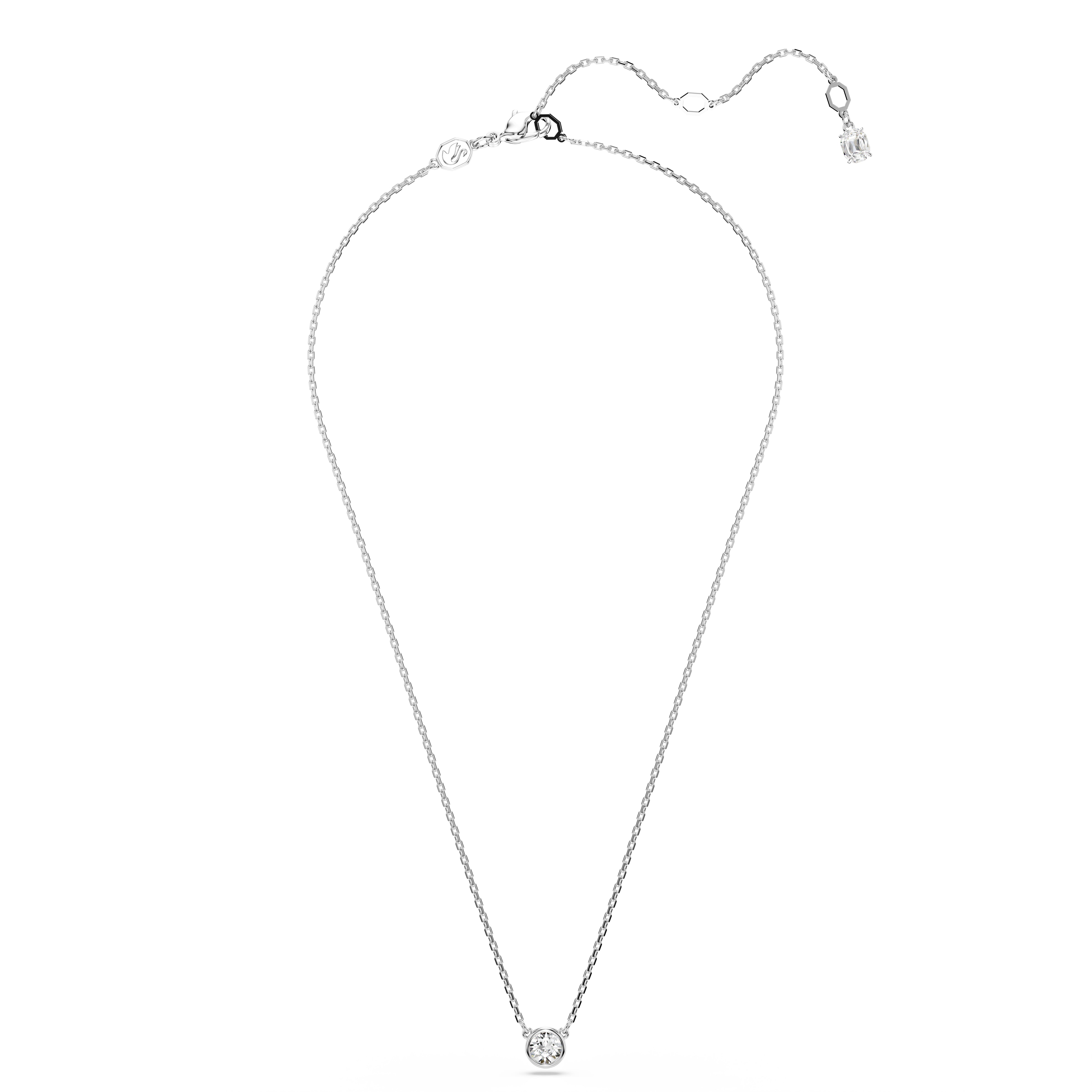 Imber Kolye, Round Cut, Beyaz, Rodyum Kaplama