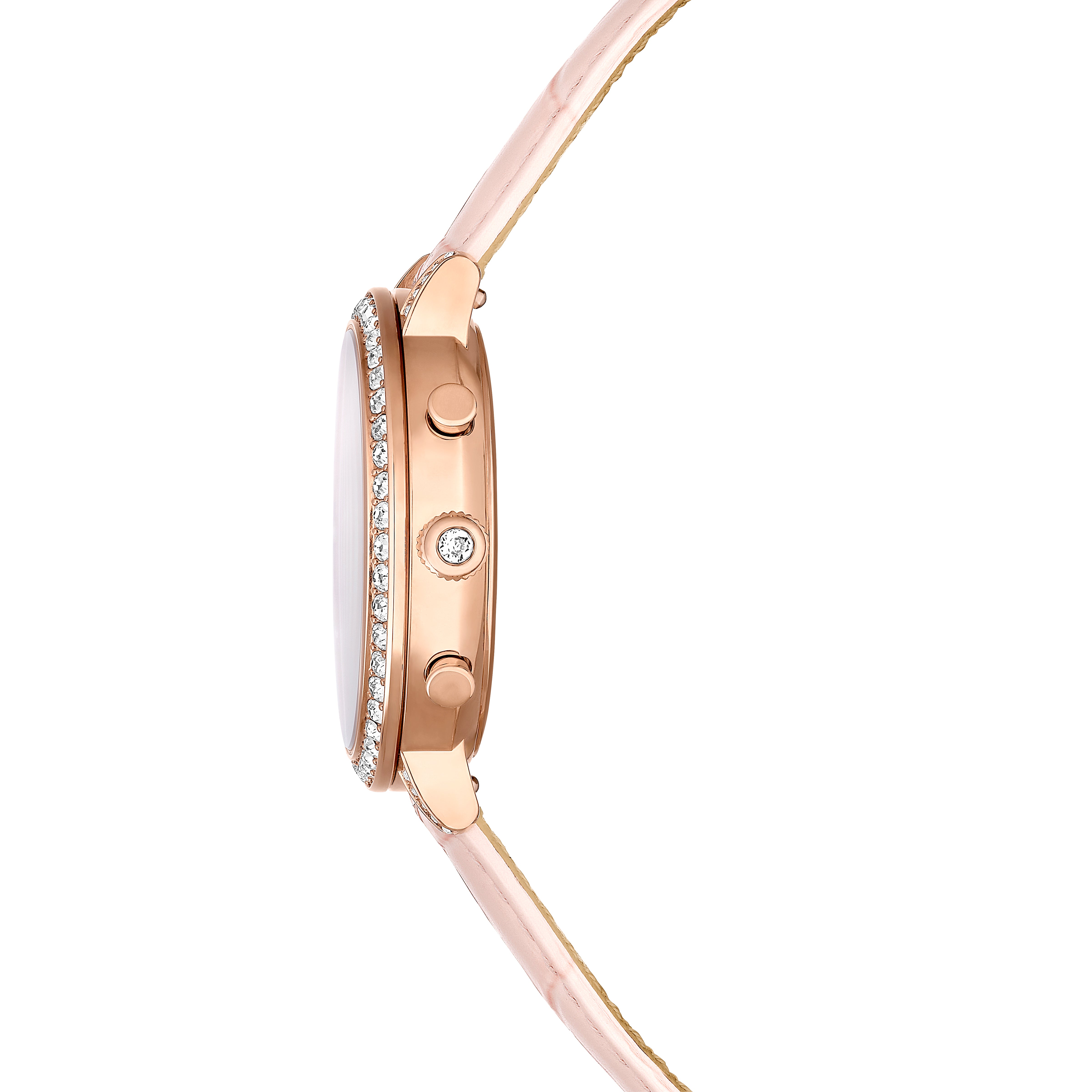 Matrix Tennis Chrono Saat, Swiss Made, Deri Kayış, Pembe, Pembe Altın Rengi Kaplama