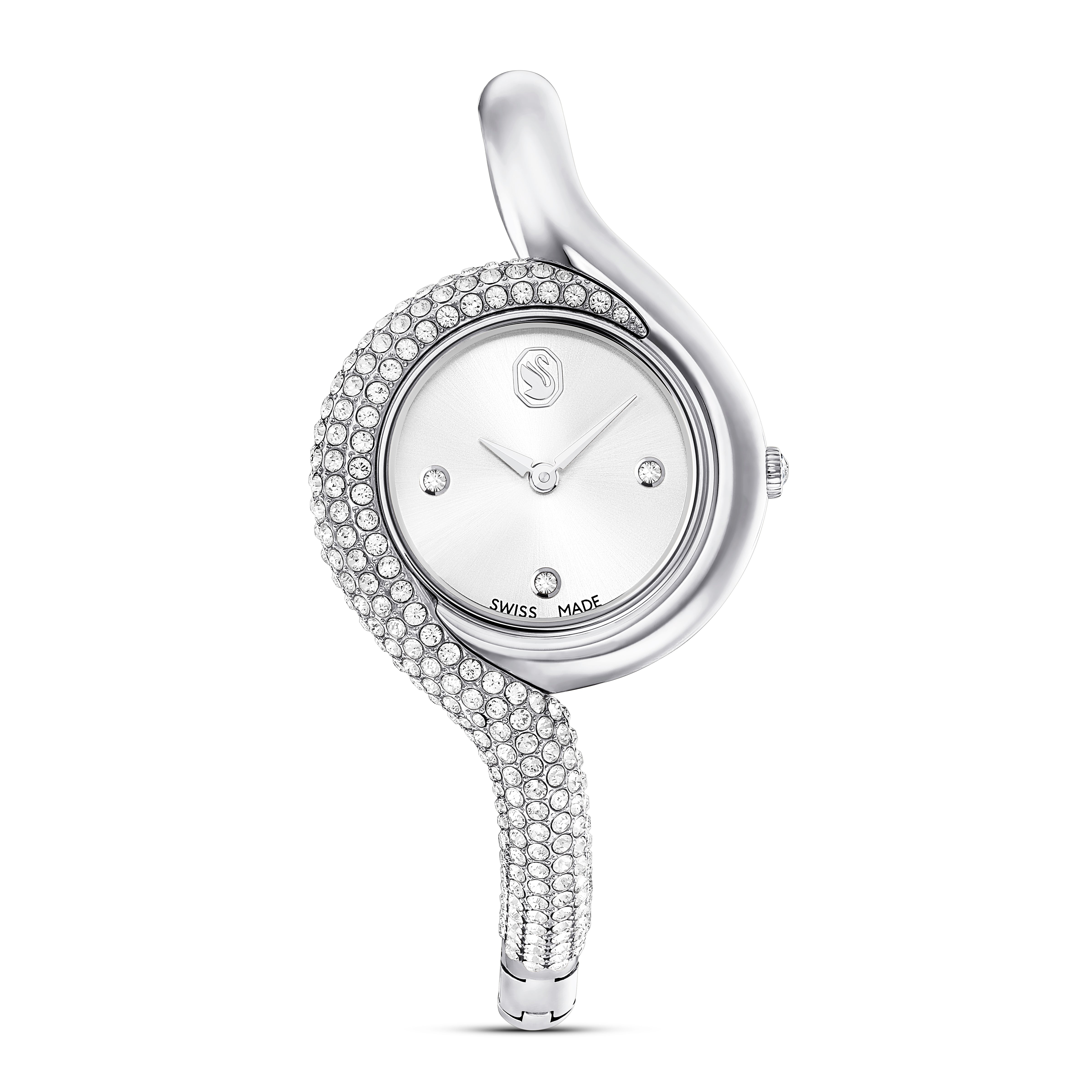 Dextera Asymmetric Saat, Swiss Made, Metal Bileklik, Gümüş Ton, Paslanmaz Çelik