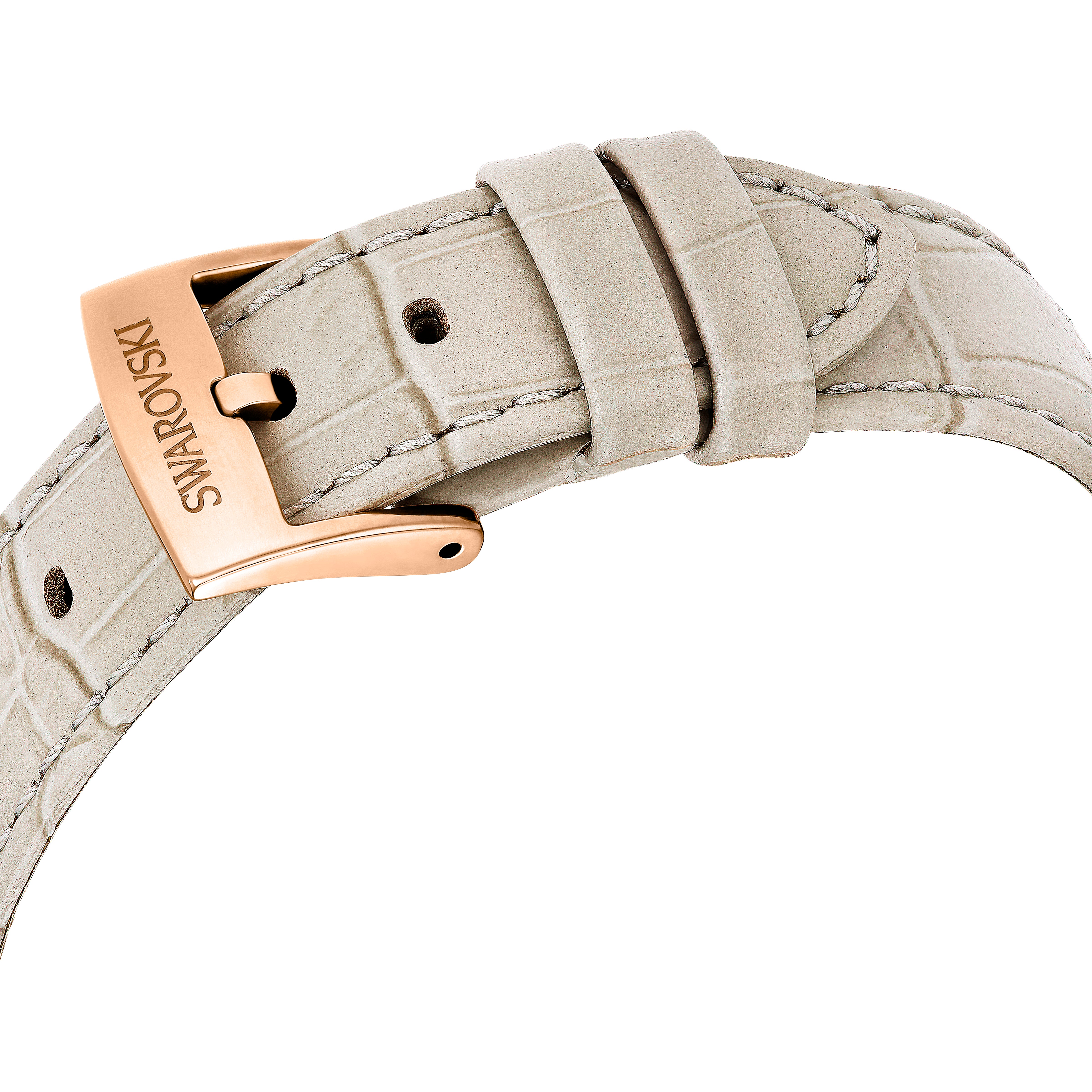 Matrix Tennis Chrono Saat, Swiss Made, Deri Kayış, Bej, Pembe Altın Rengi Kaplama