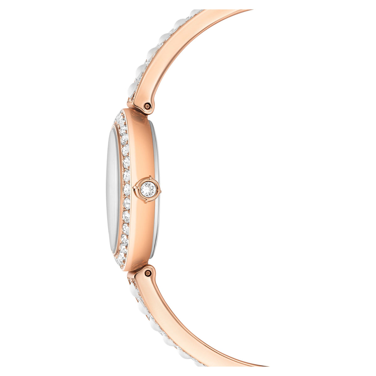 Matrix Pearl Bangle Halka Bileklik Saat, İsviçre Üretimi, Kristal bileklik, Pembe Altın Rengi Yüzey