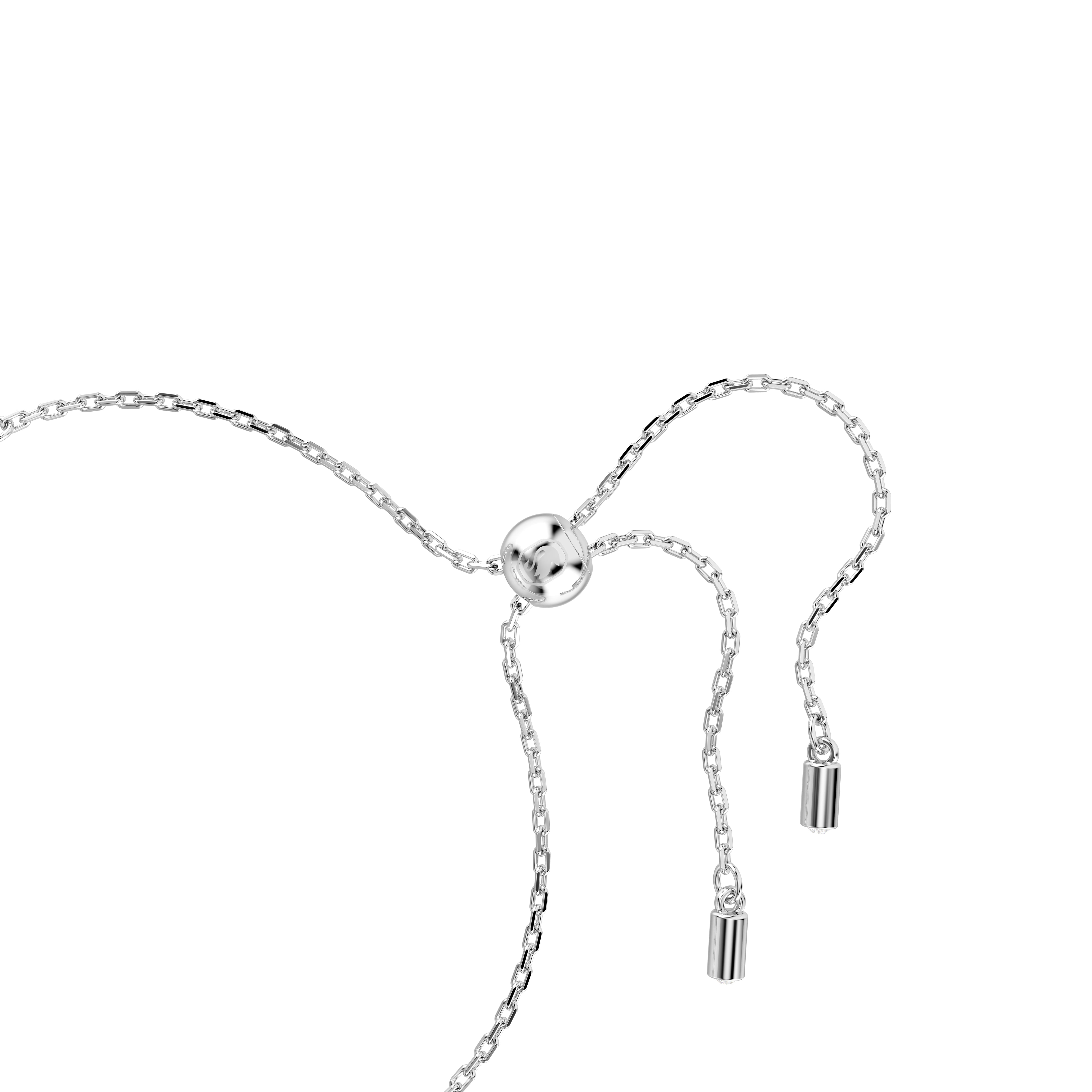 Constella Bangle Bileklik, Kristal İnci, Yuvarlak Kesim, Beyaz, Rodyum Kaplama