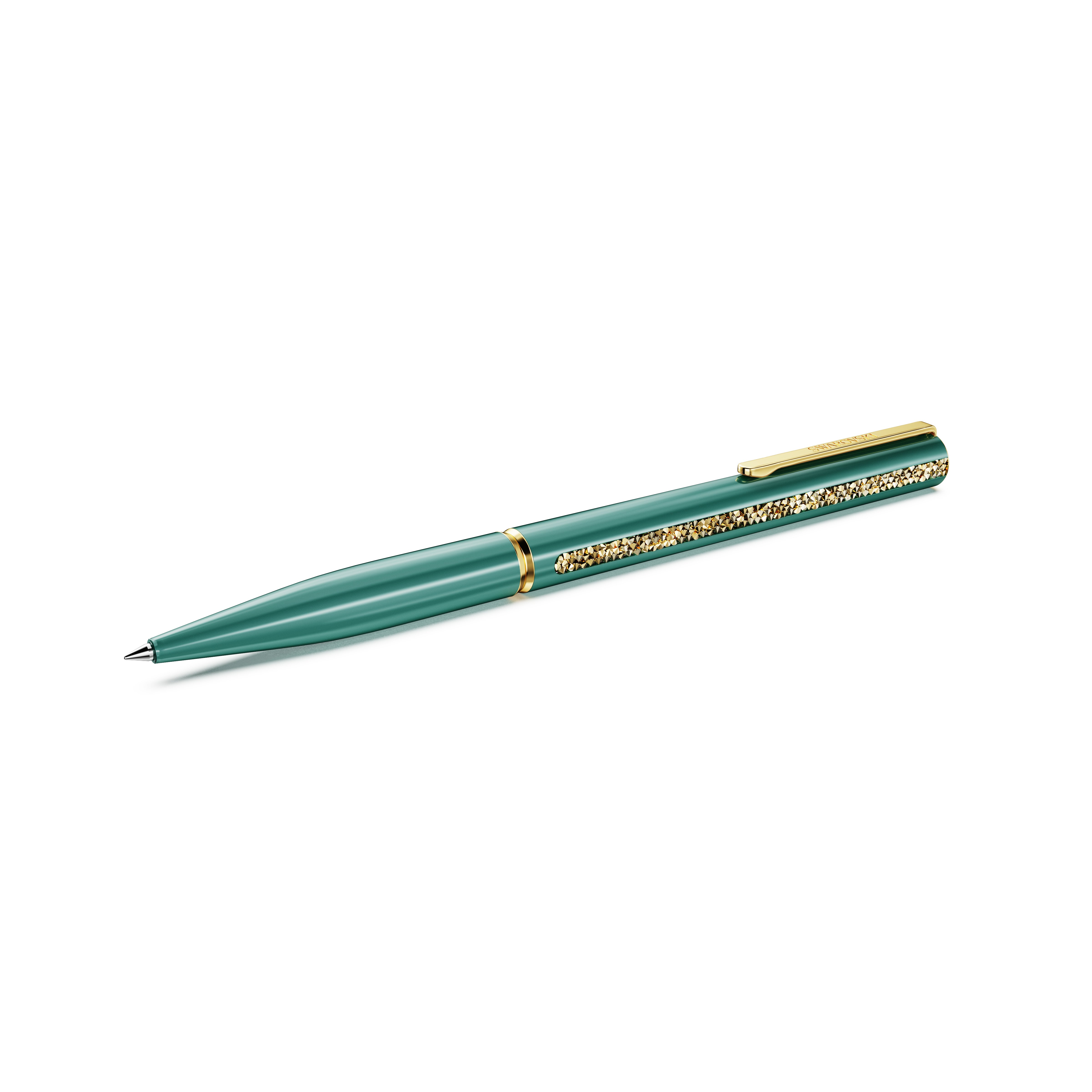 Crystal Shimmer Glide Kalem, Yeşil, Yeşil Lakeli, Altın Rengi Kaplama