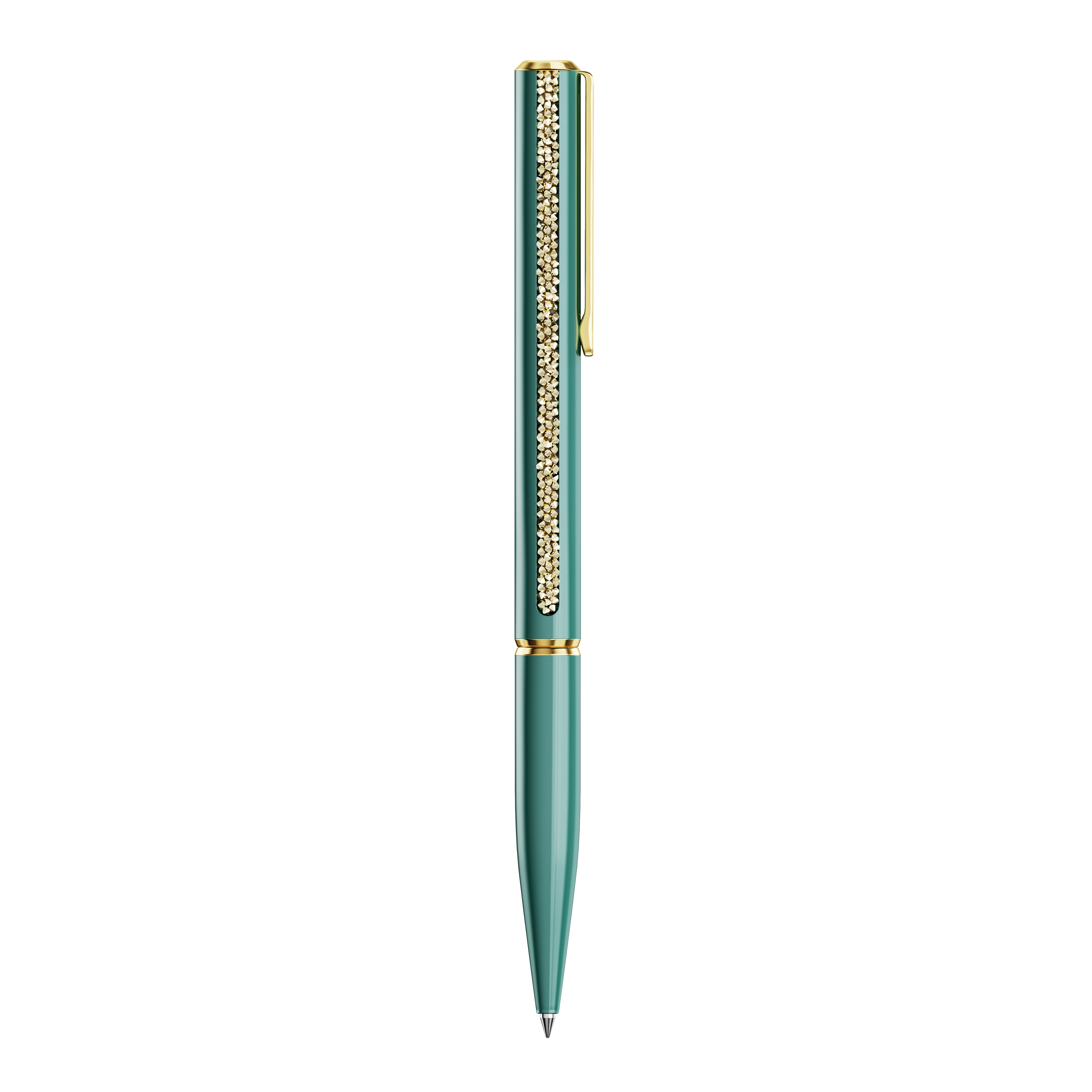 Crystal Shimmer Glide Kalem, Yeşil, Yeşil Lakeli, Altın Rengi Kaplama