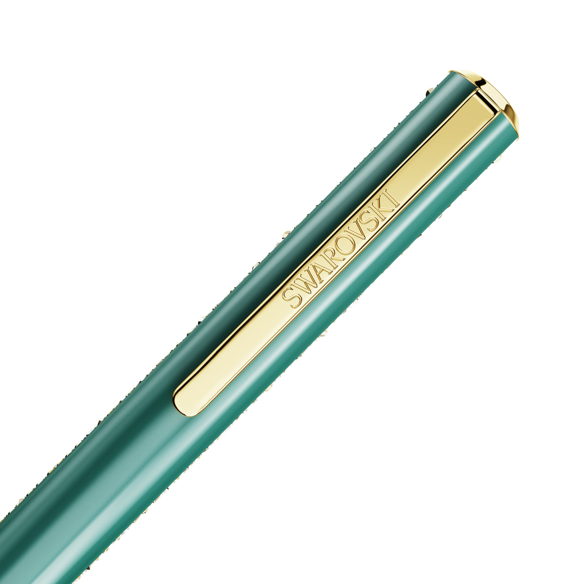 Crystal Shimmer Glide Kalem, Yeşil, Yeşil Lakeli, Altın Rengi Kaplama