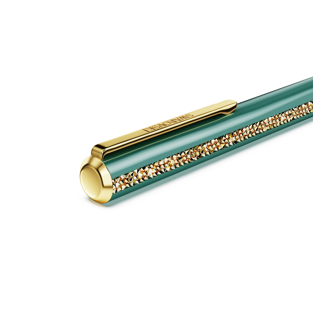 Crystal Shimmer Glide Kalem, Yeşil, Yeşil Lakeli, Altın Rengi Kaplama
