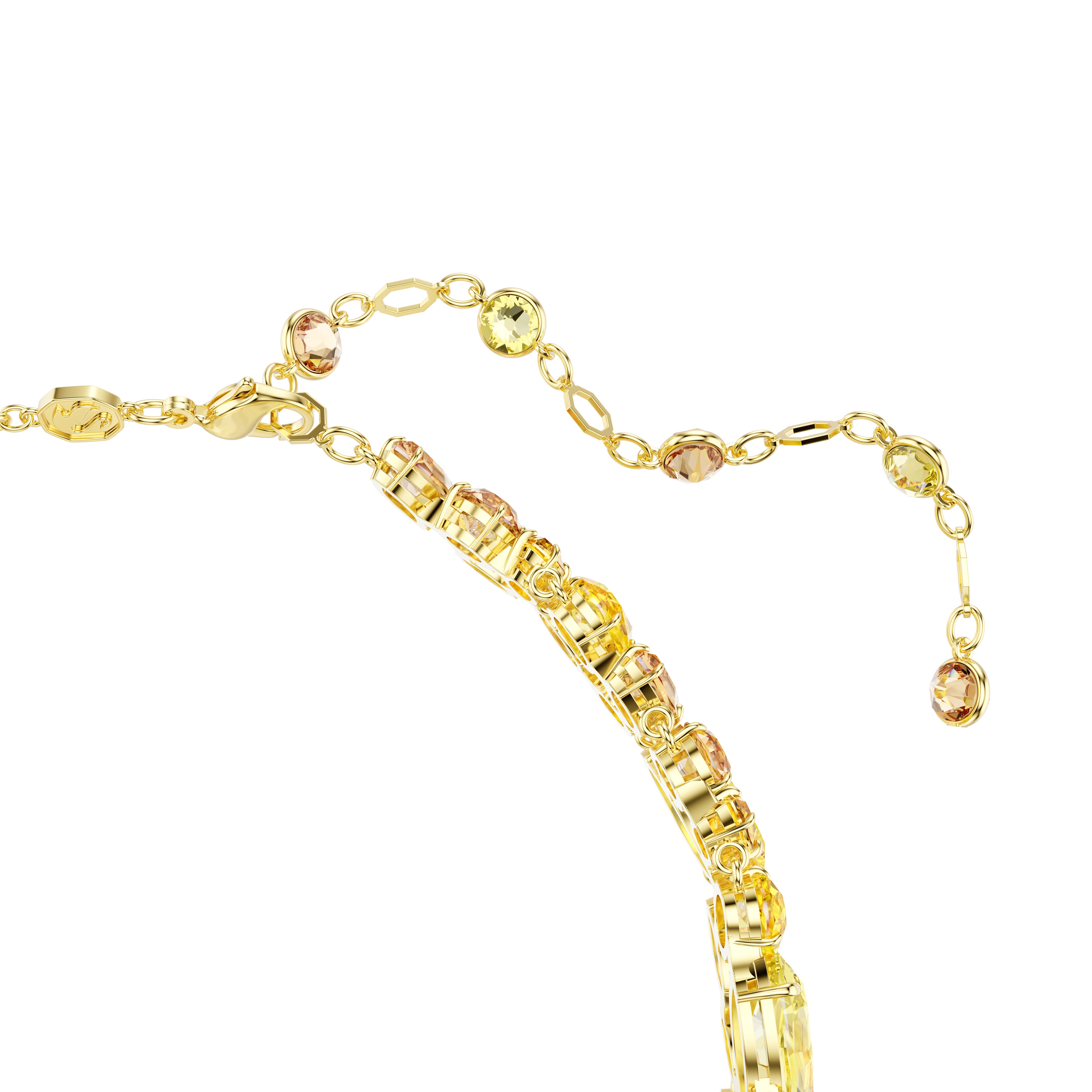 Gema Choker Kolye, Karışık Kesim, Sarı, Altın Rengi Kaplama