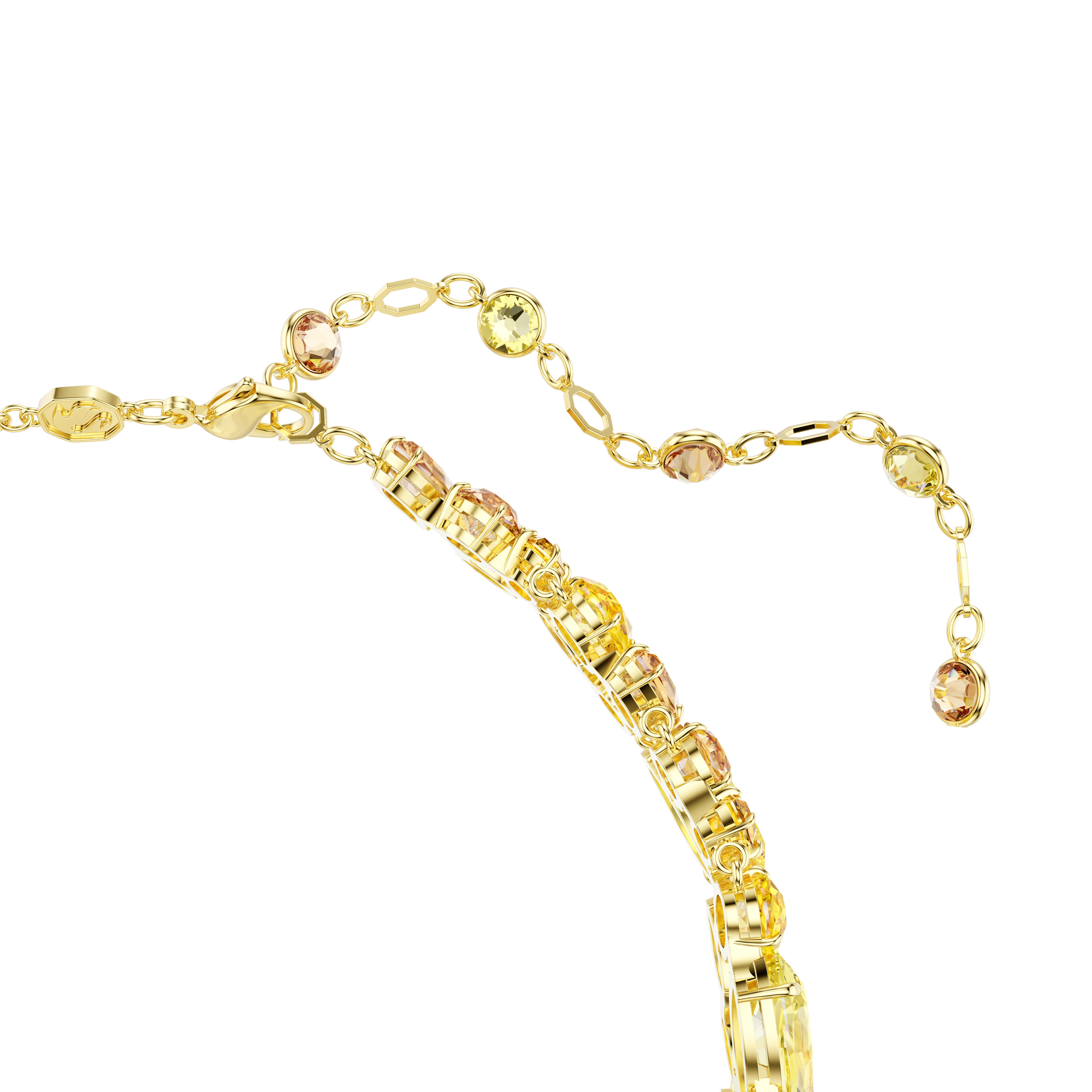 Gema Choker Kolye, Karışık Kesim, Sarı, Altın Rengi Kaplama