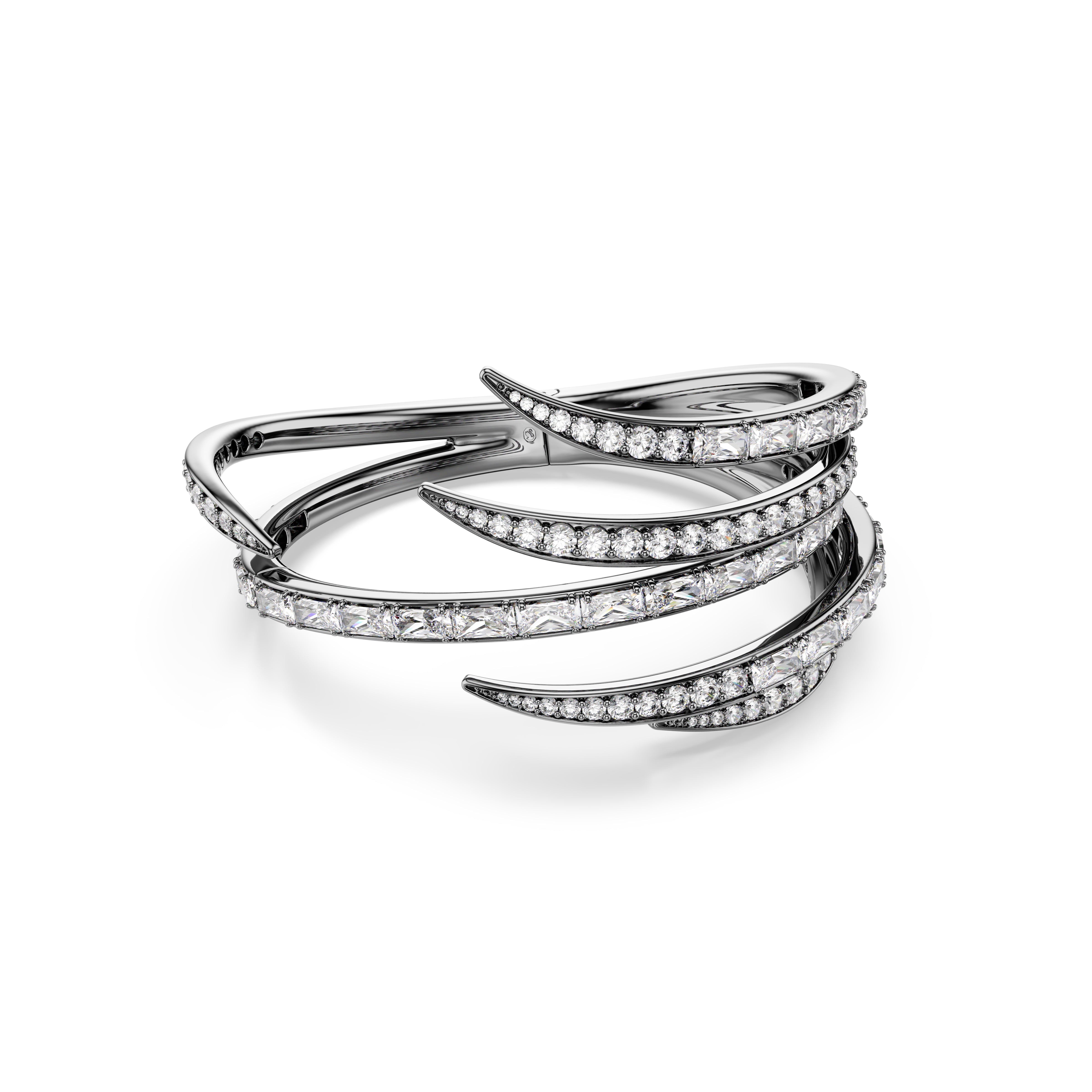 The Vienna Collection Bileklik, Tüy, Beyaz, Rutenyum Kaplama